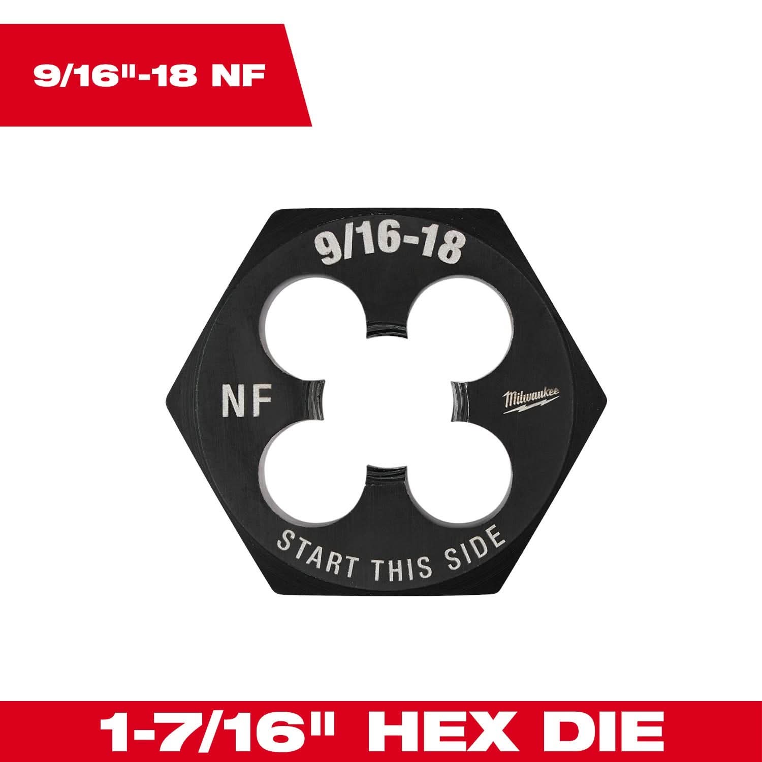 Milwaukee 49-57-5368 9/16"-18 NF 1-7/16" Hex Threading Die