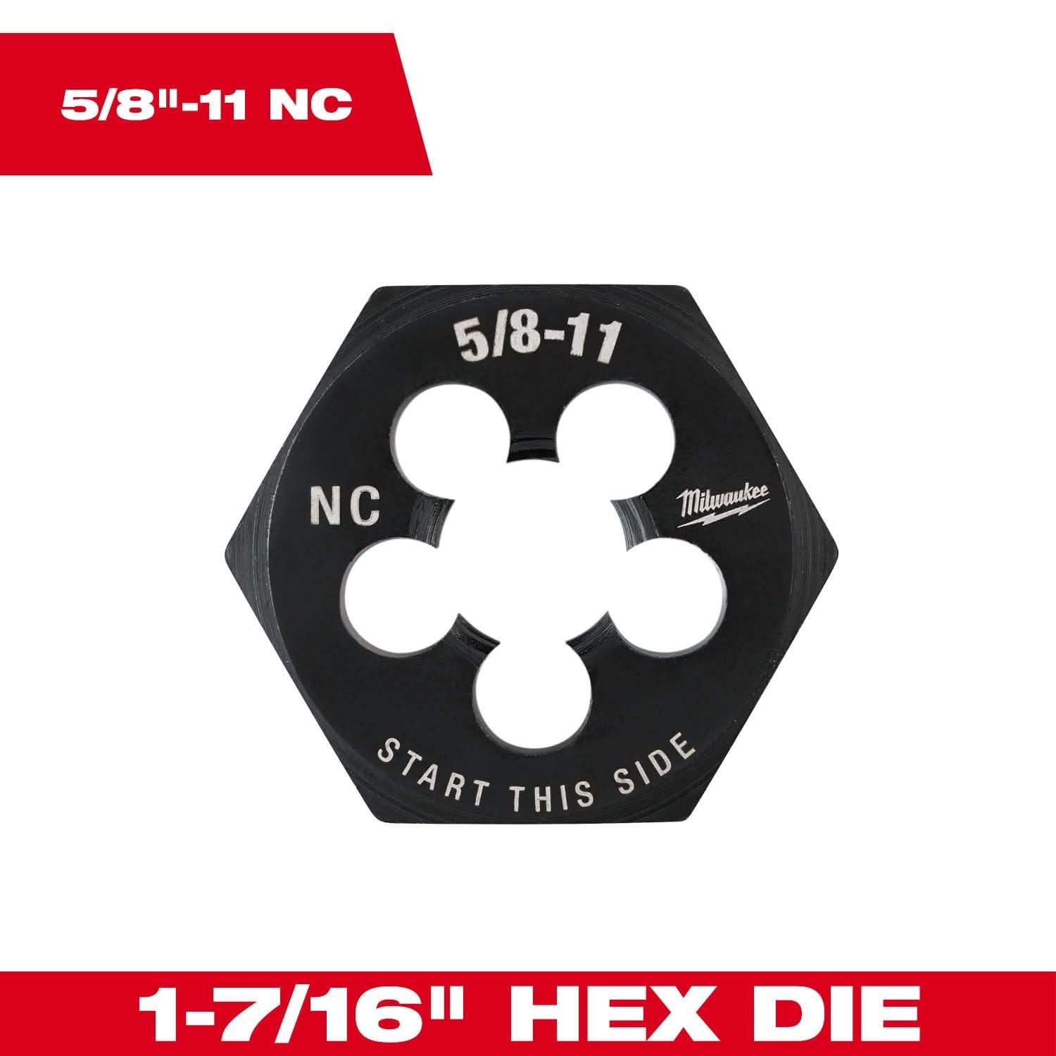 Milwaukee 49-57-5369 5/8"-11 NC 1-7/16" Hex Threading Die