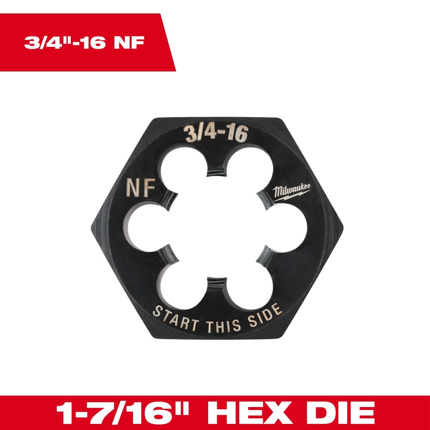 Milwaukee 49-57-5378 3/4"-16 NF 1-7/16" Hex Threading Die