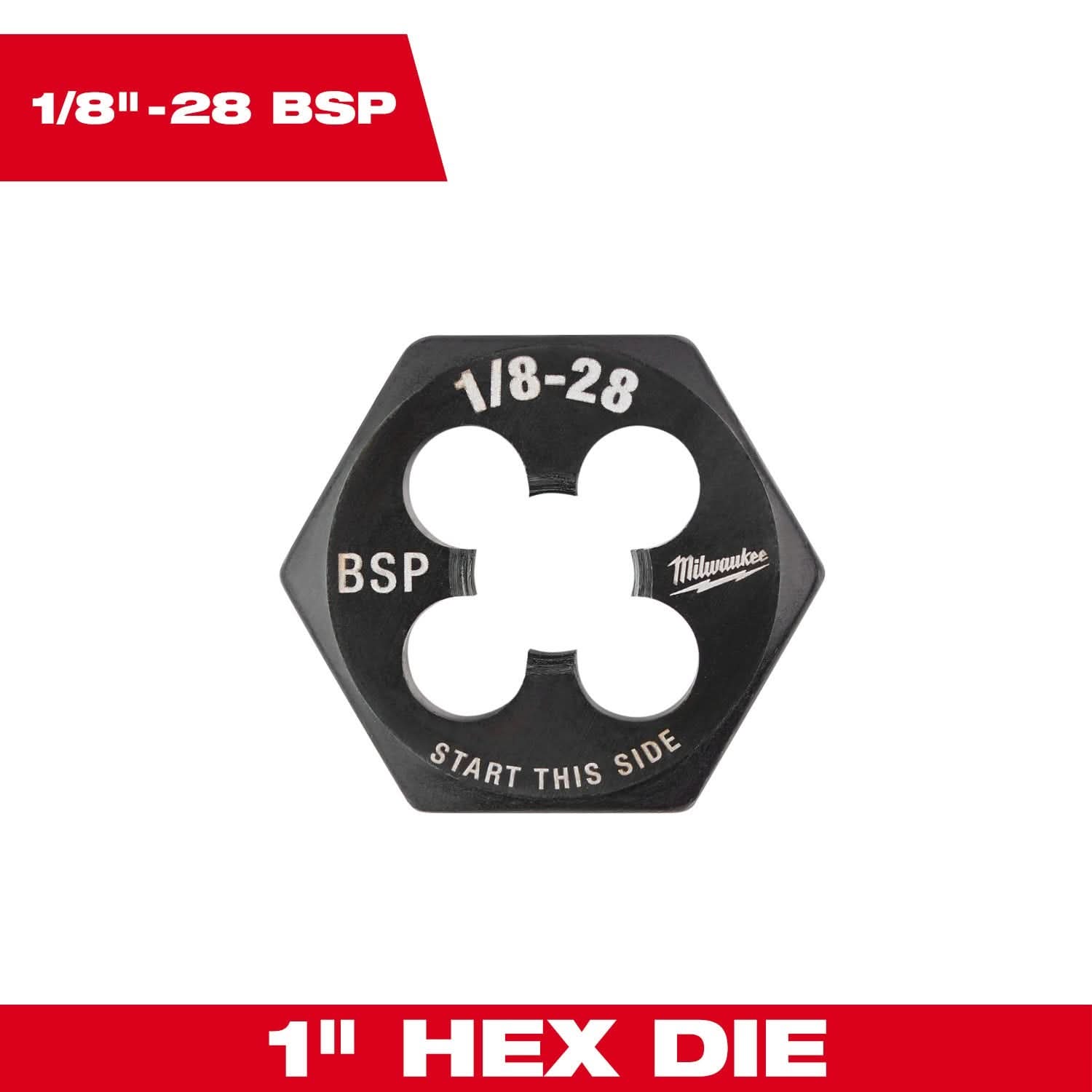 Milwaukee 49-57-5390 1/8"-28 BSP 1-Inch Hex Threading Die