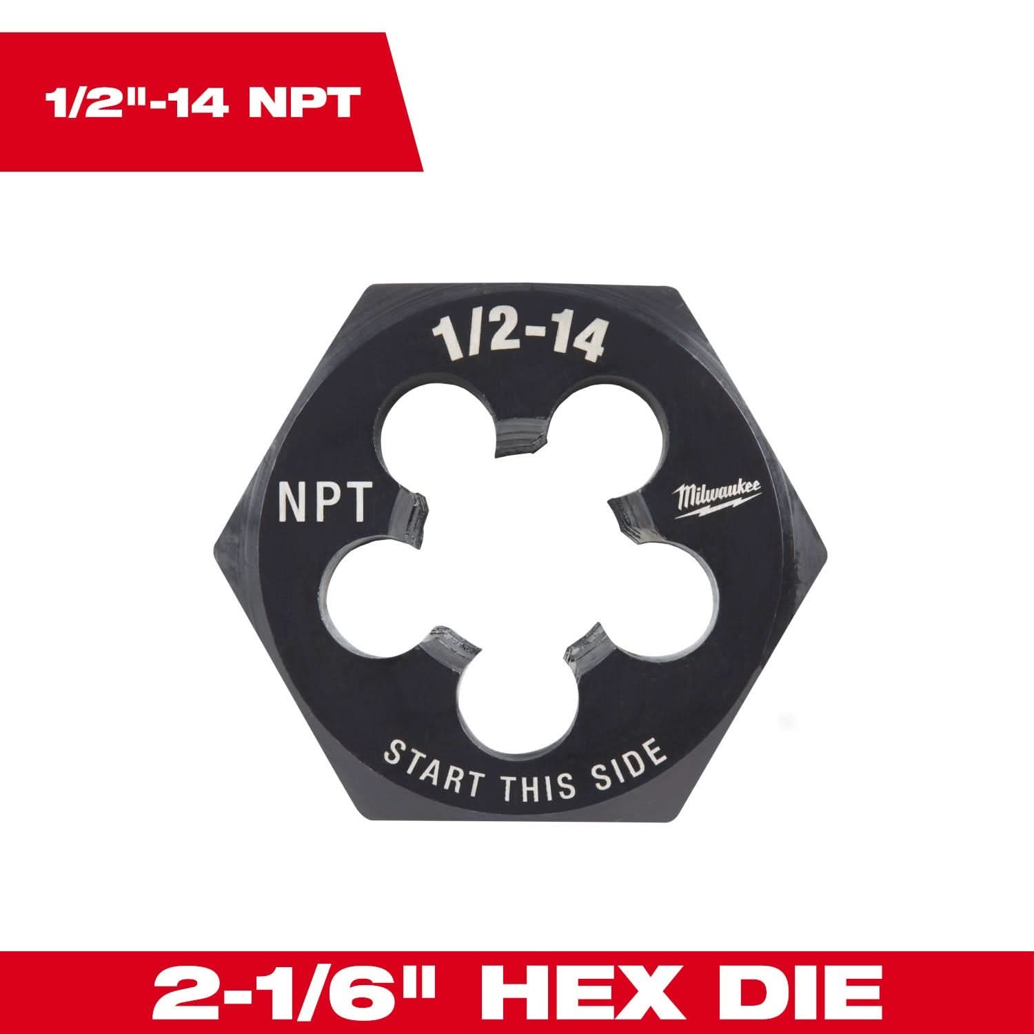 Milwaukee 49-57-5393 1/2"-14 NPT 2-1/6" Hex Threading Die