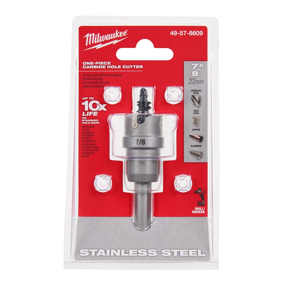 Milwaukee 49-57-8609 7/8-Inch One-piece Carbide Hole Cutter