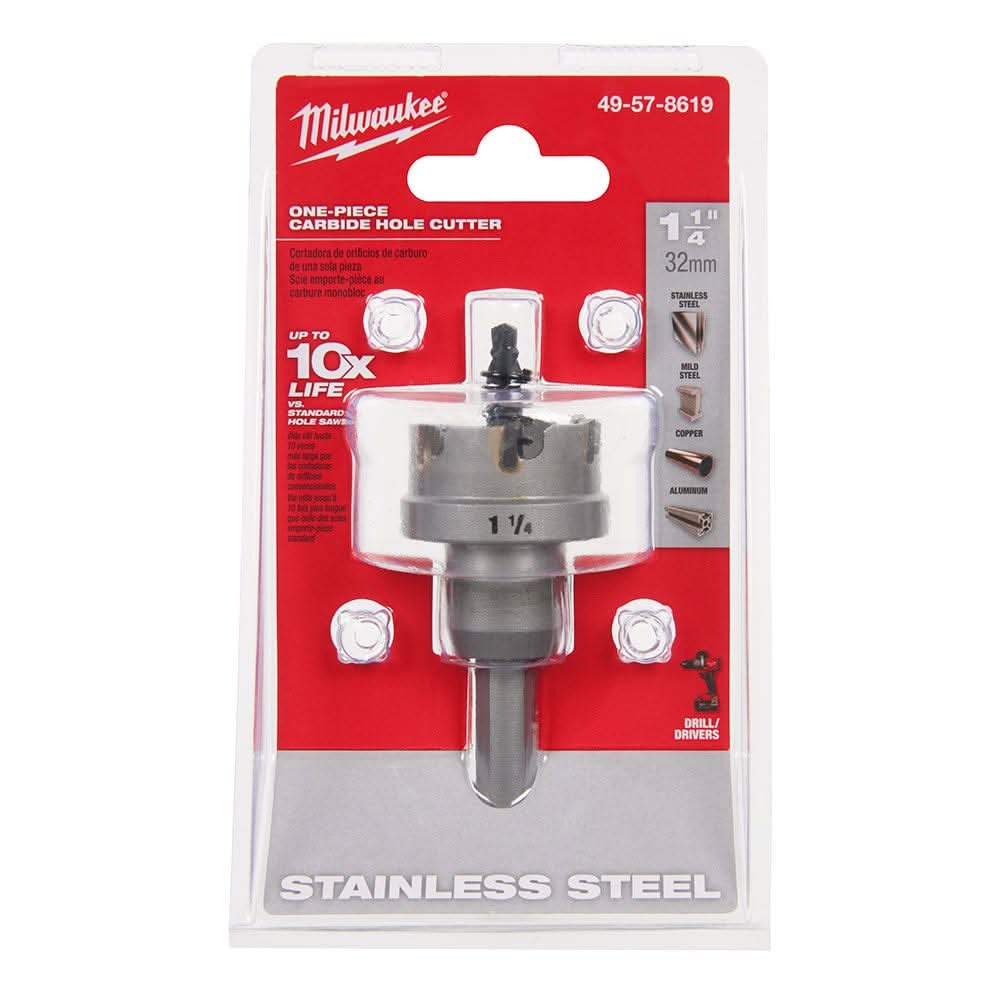 Milwaukee 49-57-8619 1-1/4-Inch One-piece Carbide Hole Cutter