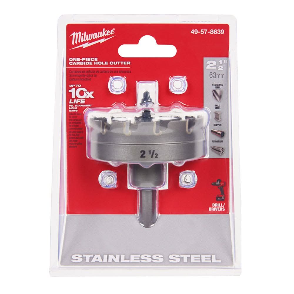 Milwaukee 49-57-8639 2-1/2-Inch One-piece Carbide Hole Cutter
