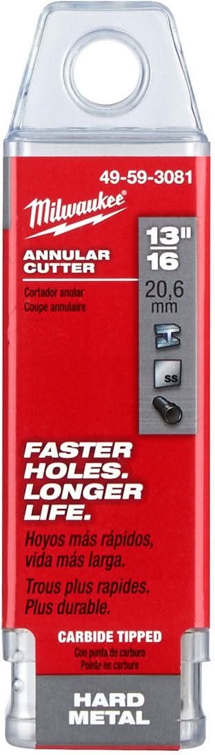 Milwaukee 49-59-3081 13/16-Inch TCT Annular Cutter 1-3/8-Inch Depth