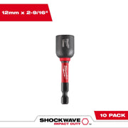 Milwaukee 49-66-0712 SHOCKWAVE Impact Duty 12MM x 2-9/16" Magnetic Nut Driver 10PK