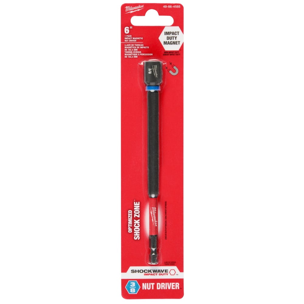 Milwaukee 49-66-4585 SHOCKWAVE Impact Duty 3/8" x 6" Magnetic Nut Driver