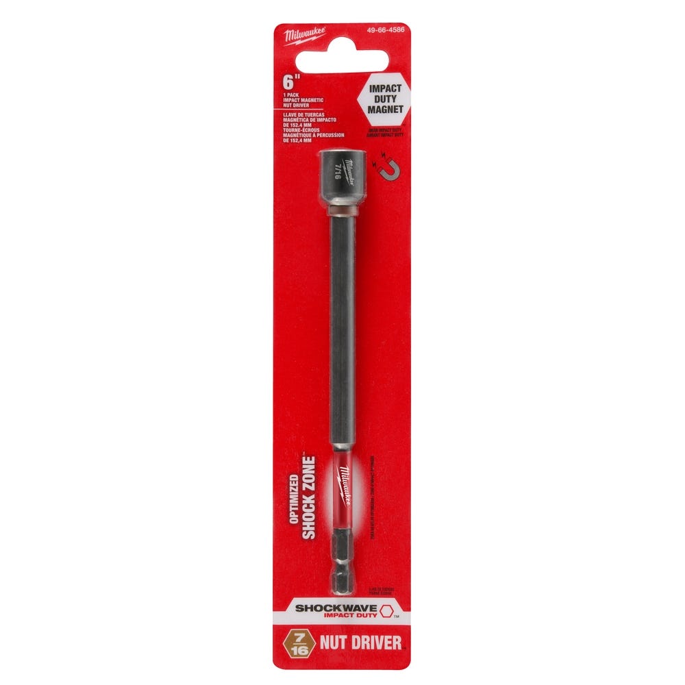 Milwaukee 49-66-4586 SHOCKWAVE Impact Duty 7/16" x 6" Magnetic Nut Driver
