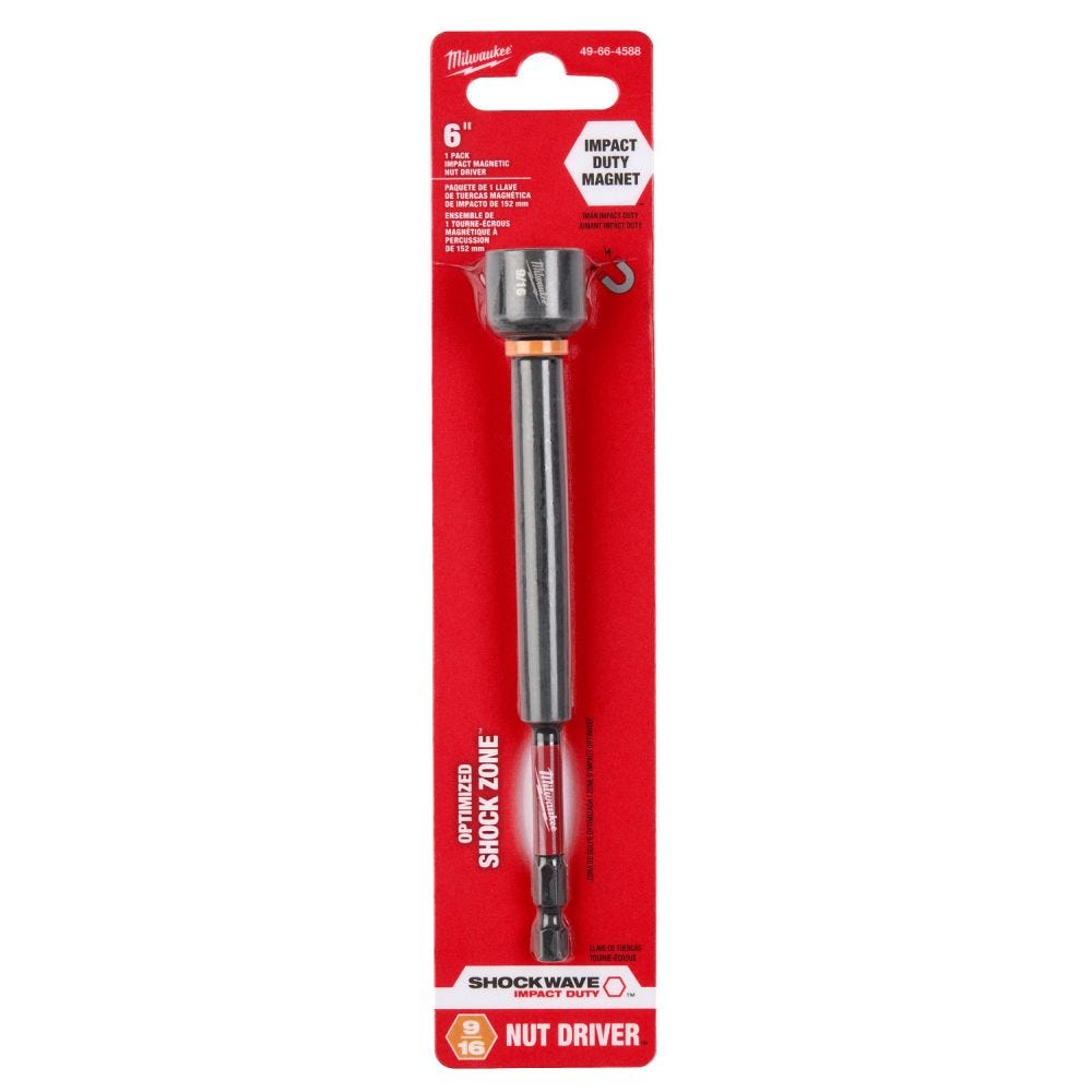 Milwaukee 49-66-4588 SHOCKWAVE Impact Duty 9/16" x 6" Magnetic Nut Driver