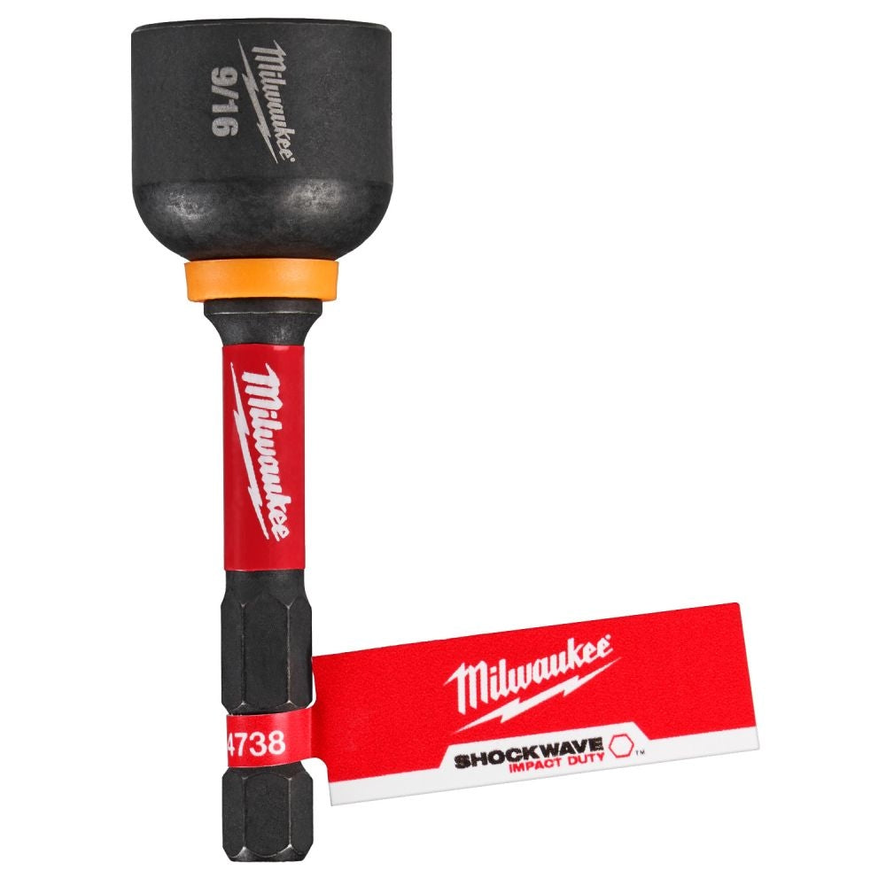 Milwaukee 49-66-4738 SHOCKWAVE Impact Duty 9/16" x 2-9/16" Magnetic Nut Driver BULK 10
