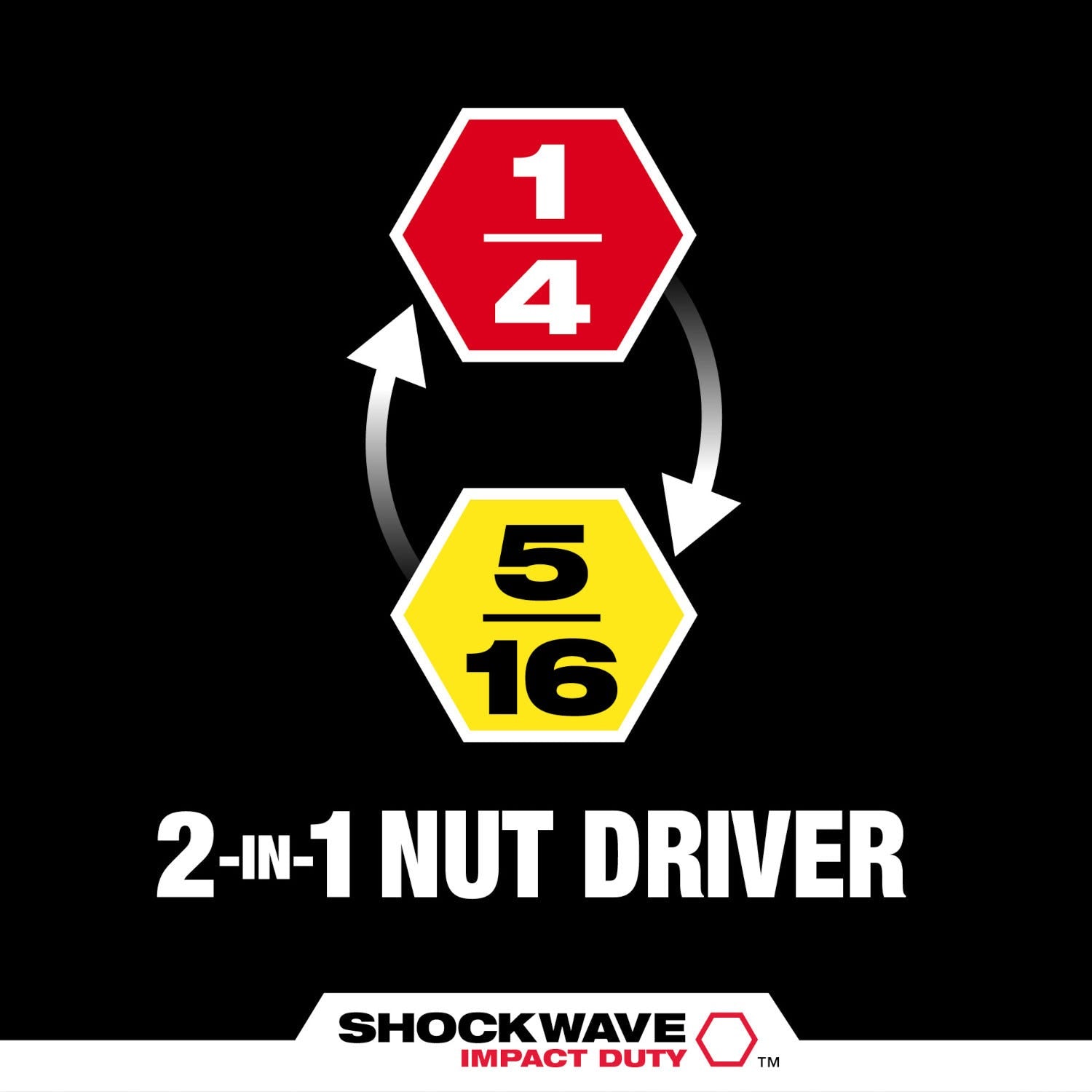 Milwaukee 49-66-4742 SHOCKWAVE Impact Duty 1/4" and 5/16" x 2-1/4" QUIK-CLEAR 2-in-1 Magnetic Nut Driver BULK 25