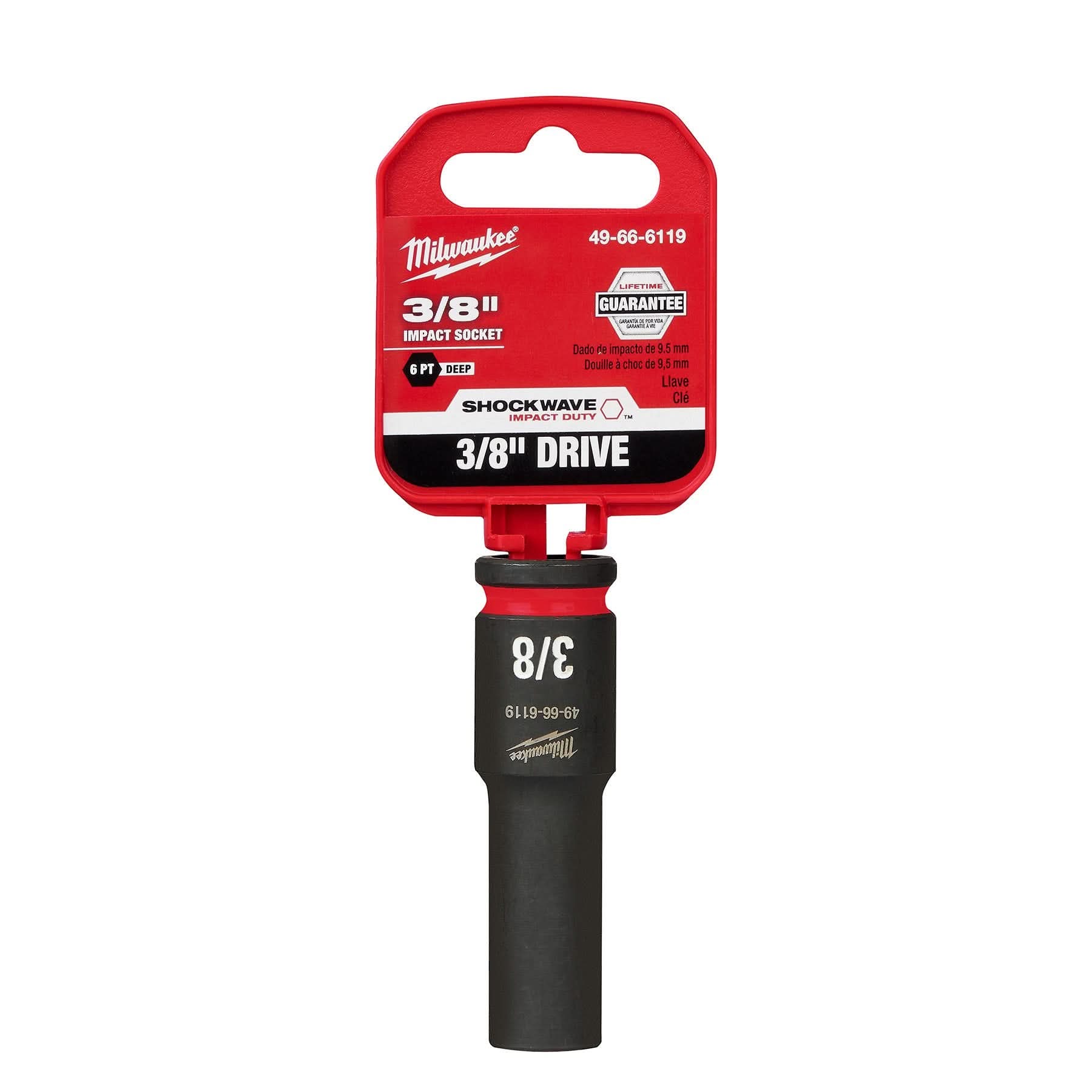 Milwaukee 49-66-6119 SHOCKWAVE Impact Duty 3/8-Inch Drive 3/8-Inch Deep 6 Point Socket