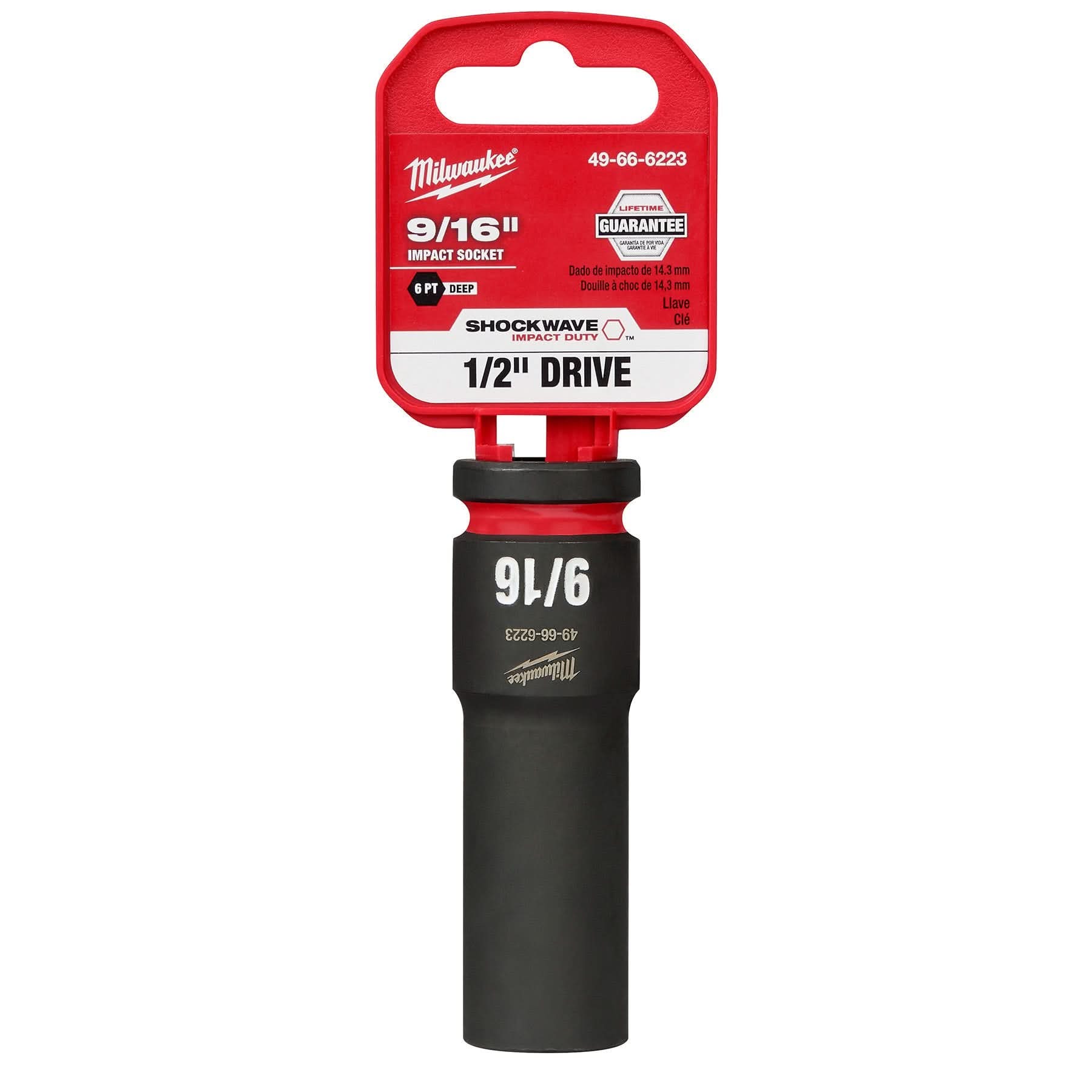 Milwaukee 49-66-6223 SHOCKWAVE Impact Duty 1/2-Inch Drive 9/16-Inch Deep 6 Point Socket