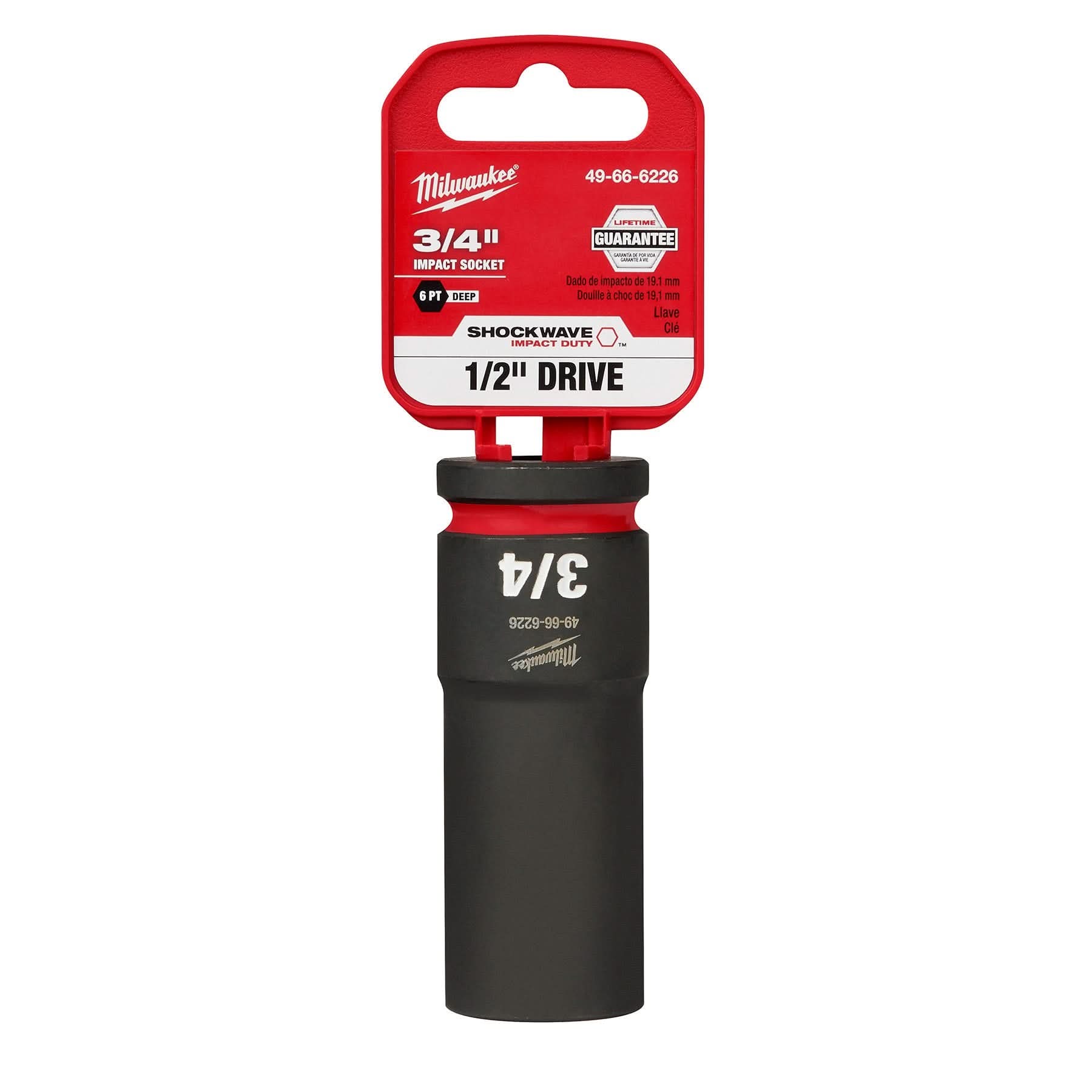 Milwaukee 49-66-6226 SHOCKWAVE Impact Duty 1/2-Inch Drive 3/4-Inch Deep 6 Point Socket