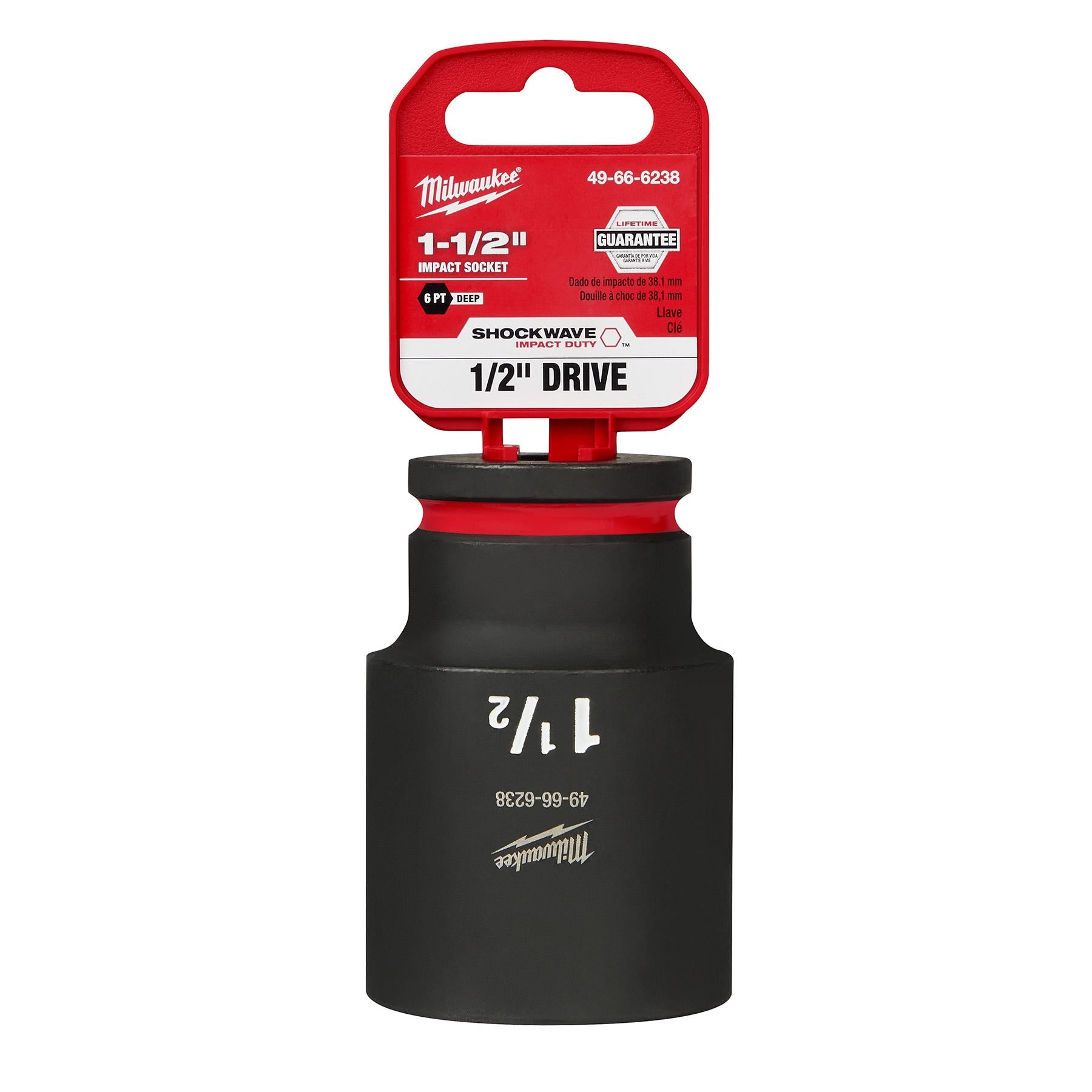 Milwaukee 49-66-6238 SHOCKWAVE Impact Duty 1/2-Inch Drive 1-1/2-Inch Deep 6 Point Socket