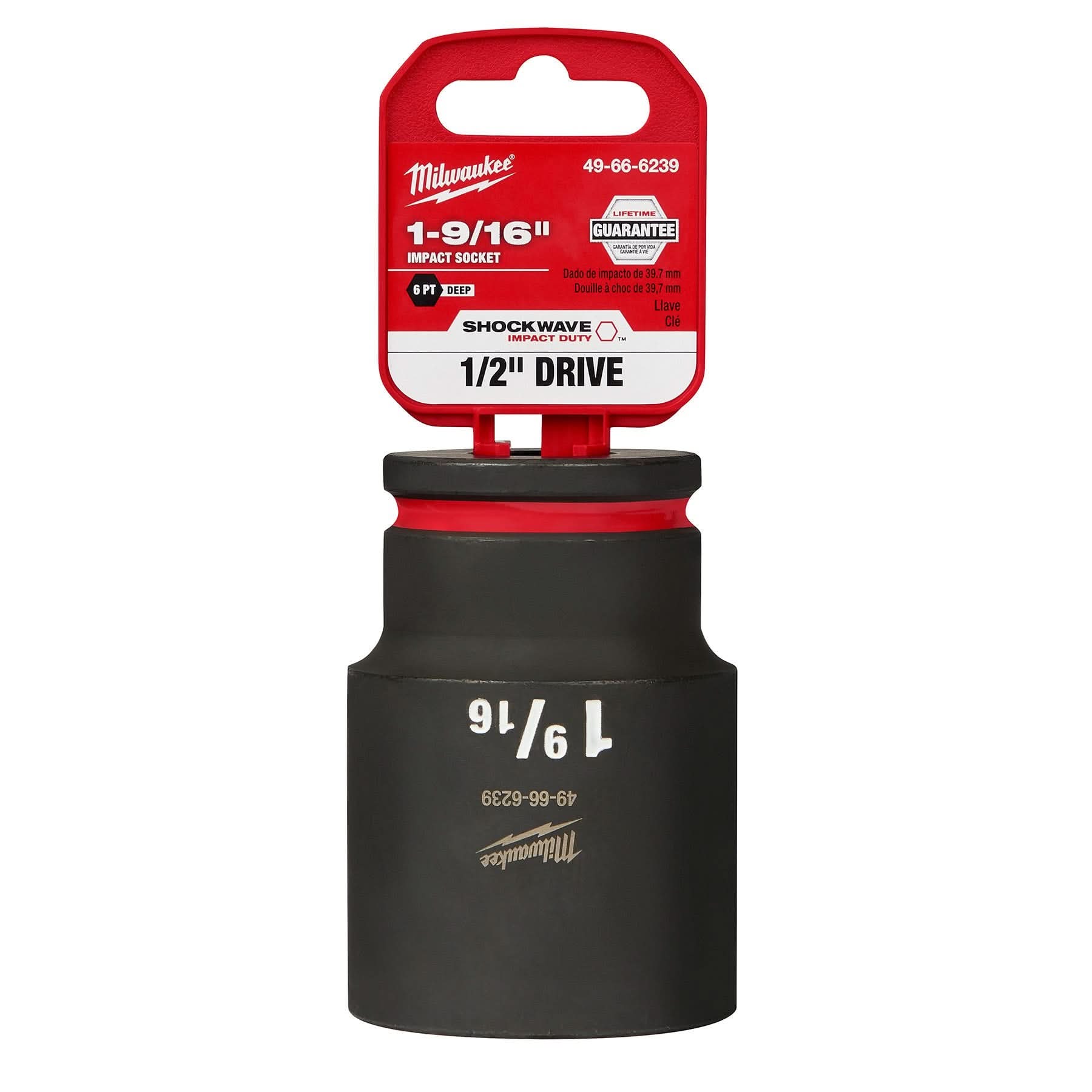 Milwaukee 49-66-6239 SHOCKWAVE Impact Duty 1/2-Inch Drive 1-9/16-Inch Deep 6 Point Socket