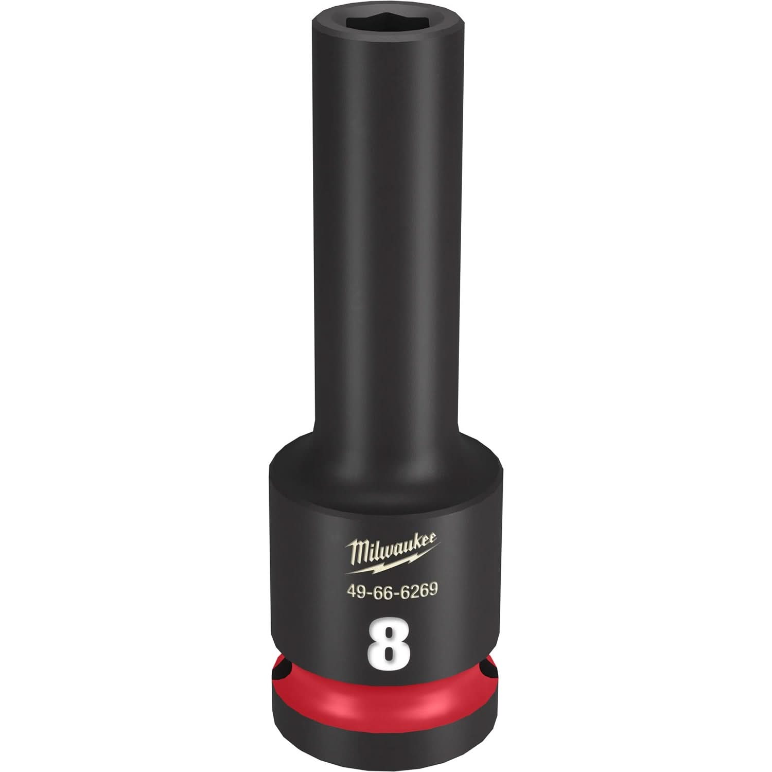 Milwaukee 49-66-6269 SHOCKWAVE Impact Duty 1/2-Inch Drive 8MM Deep 6 Point Socket