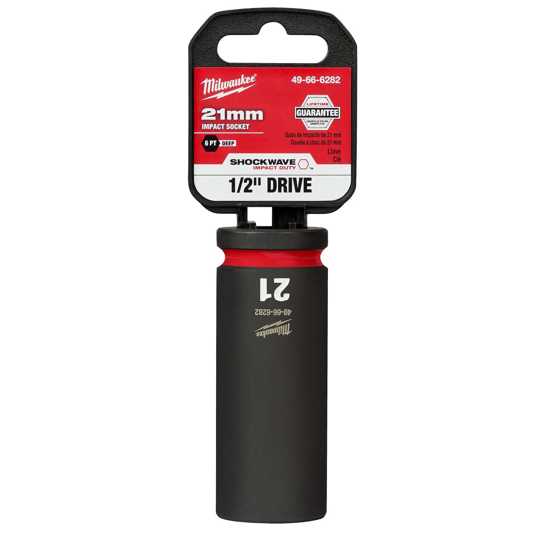 Milwaukee 49-66-6282 SHOCKWAVE Impact Duty 1/2-Inch Drive 21MM Deep 6 Point Socket