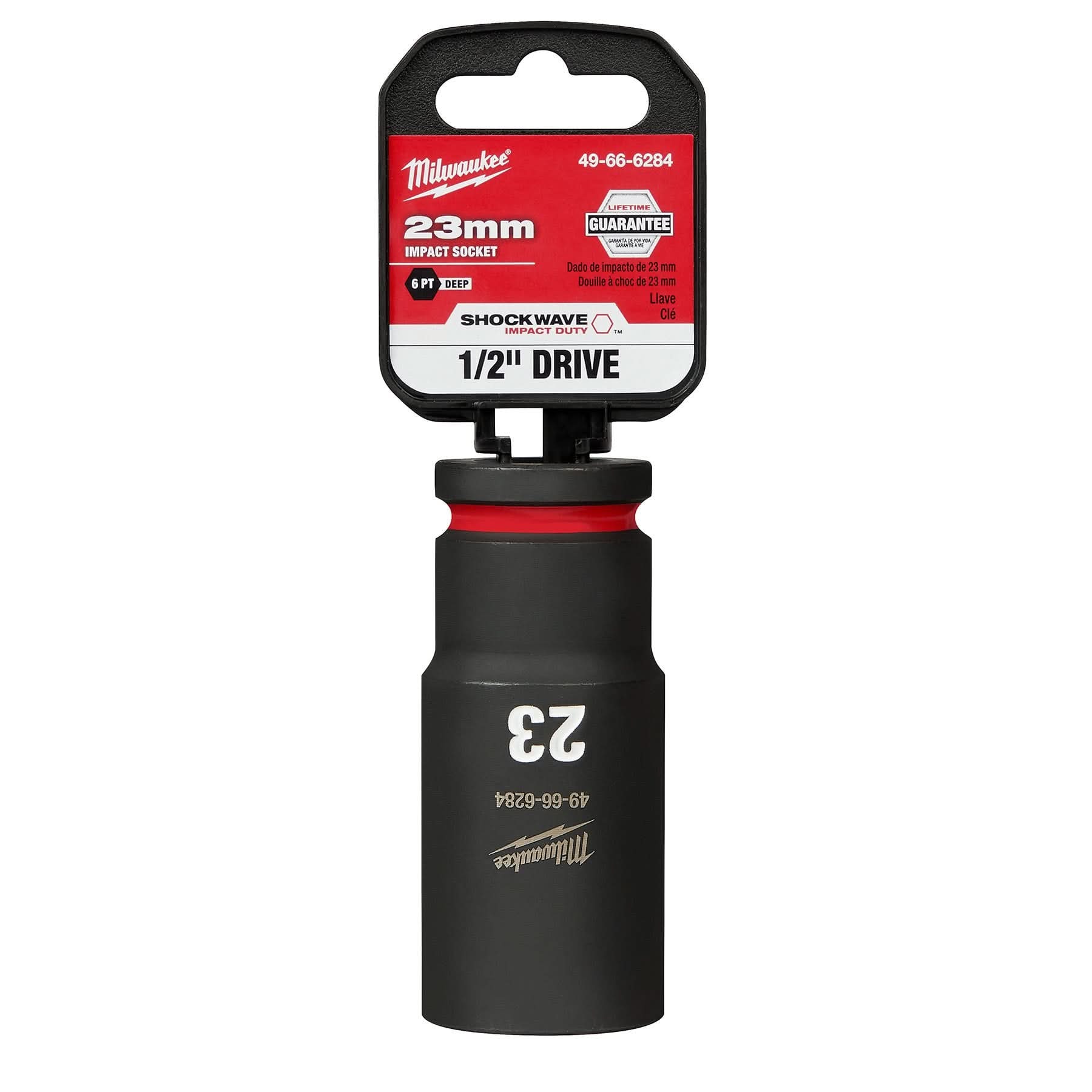 Milwaukee 49-66-6284 SHOCKWAVE Impact Duty 1/2-Inch Drive 23MM Deep 6 Point Socket