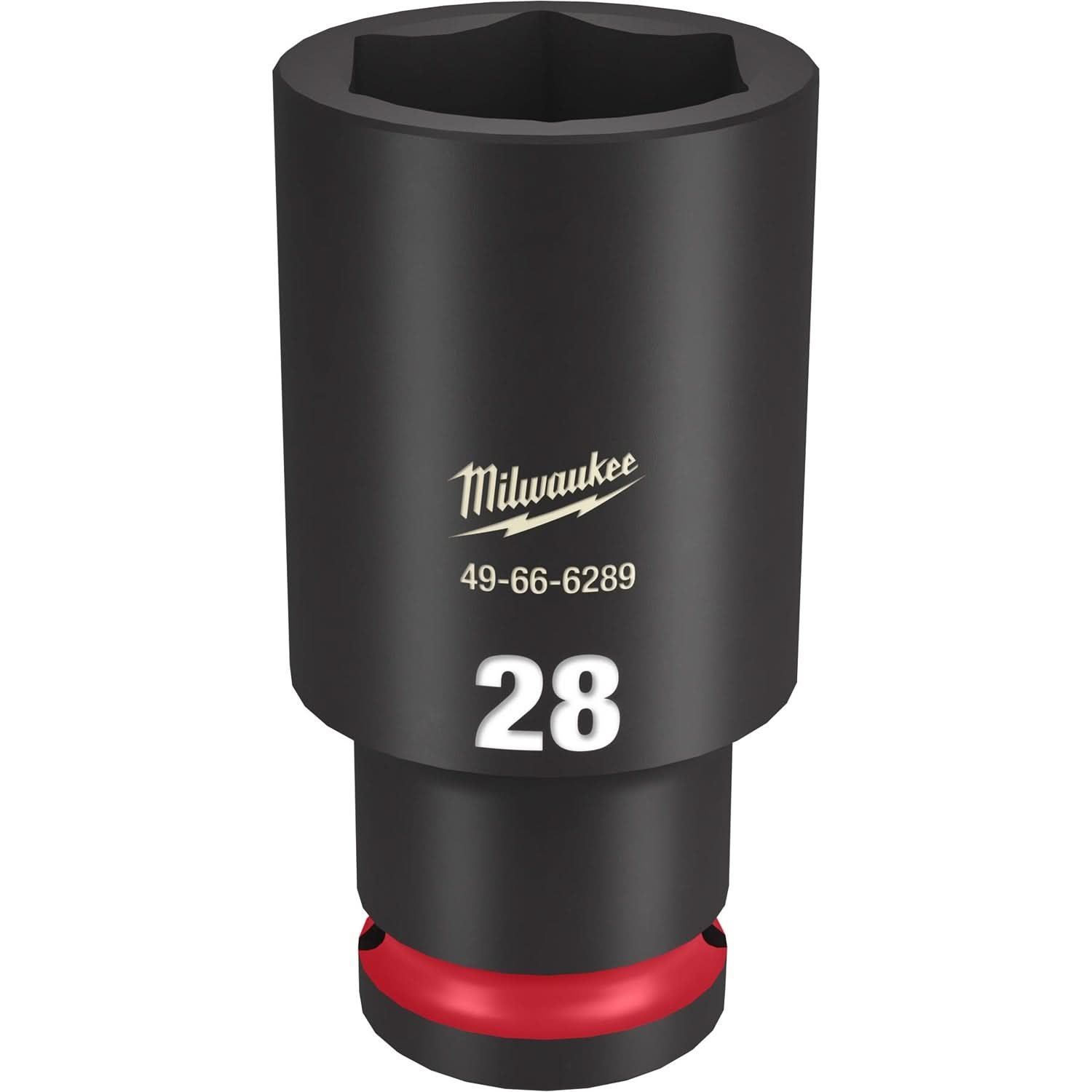 Milwaukee 49-66-6289 SHOCKWAVE Impact Duty 1/2-Inch Drive 28MM Deep 6 Point Socket