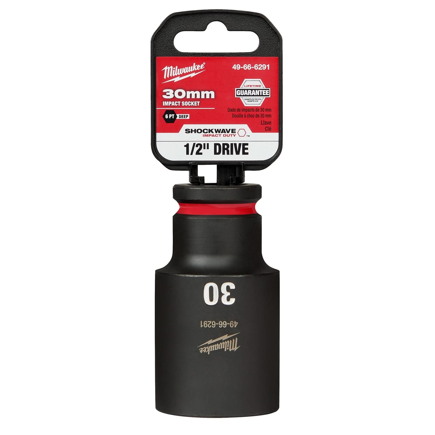 Milwaukee 49-66-6291 SHOCKWAVE Impact Duty 1/2-Inch Drive 30MM Deep 6 Point Socket