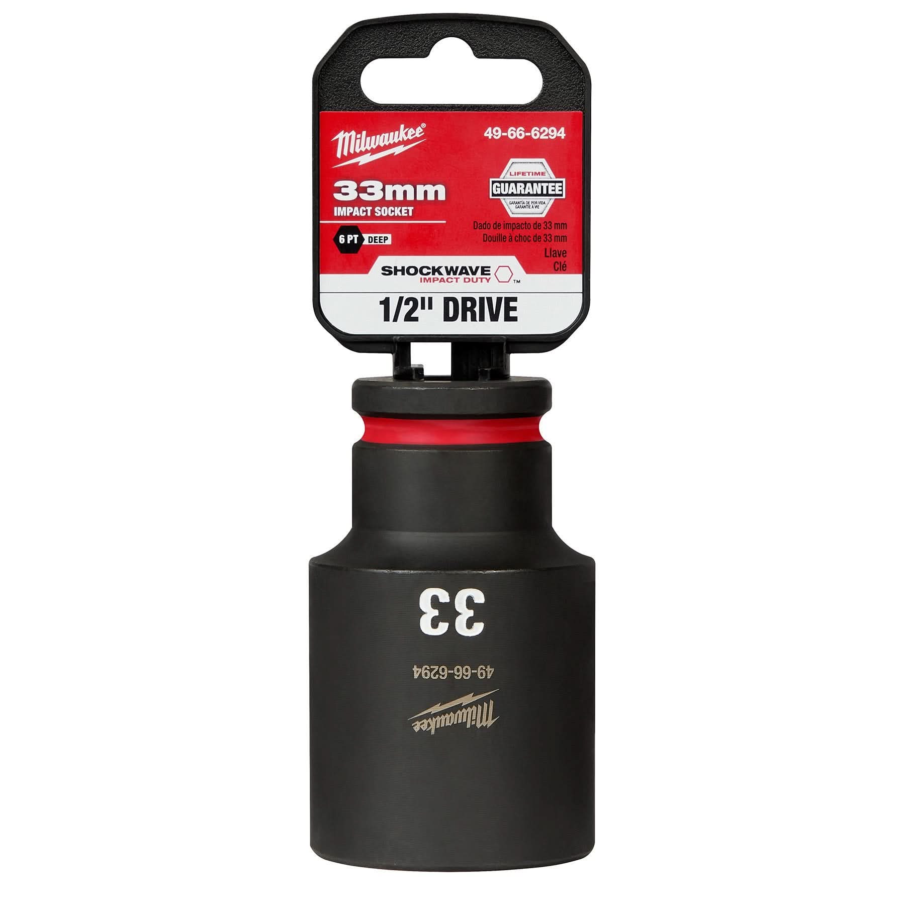 Milwaukee 49-66-6294 SHOCKWAVE Impact Duty 1/2-Inch Drive 33MM Deep 6 Point Socket