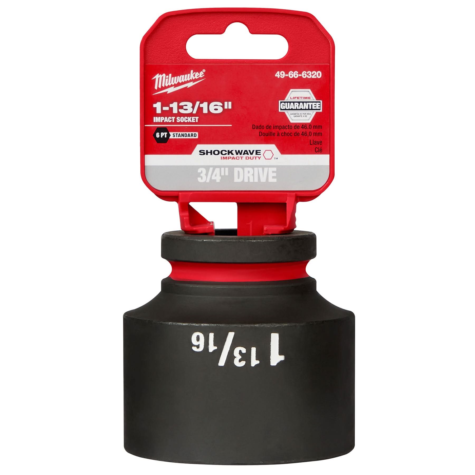 Milwaukee 49-66-6320 SHOCKWAVE Impact Duty 3/4-Inch Drive 1-13/16-Inch Standard 6 Point Socket