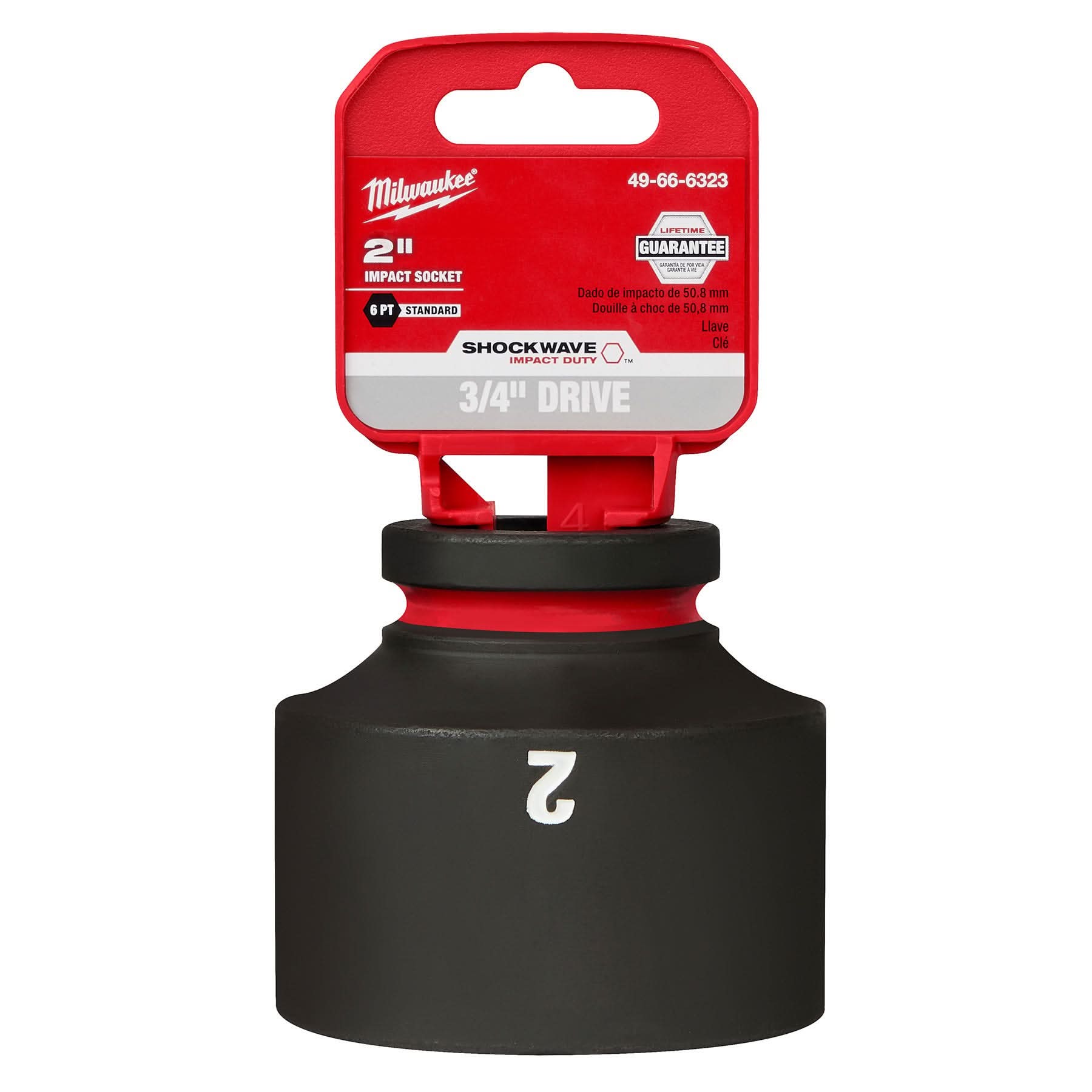 Milwaukee 49-66-6323 SHOCKWAVE Impact Duty 3/4-Inch Drive 2-Inch Standard 6 Point Socket