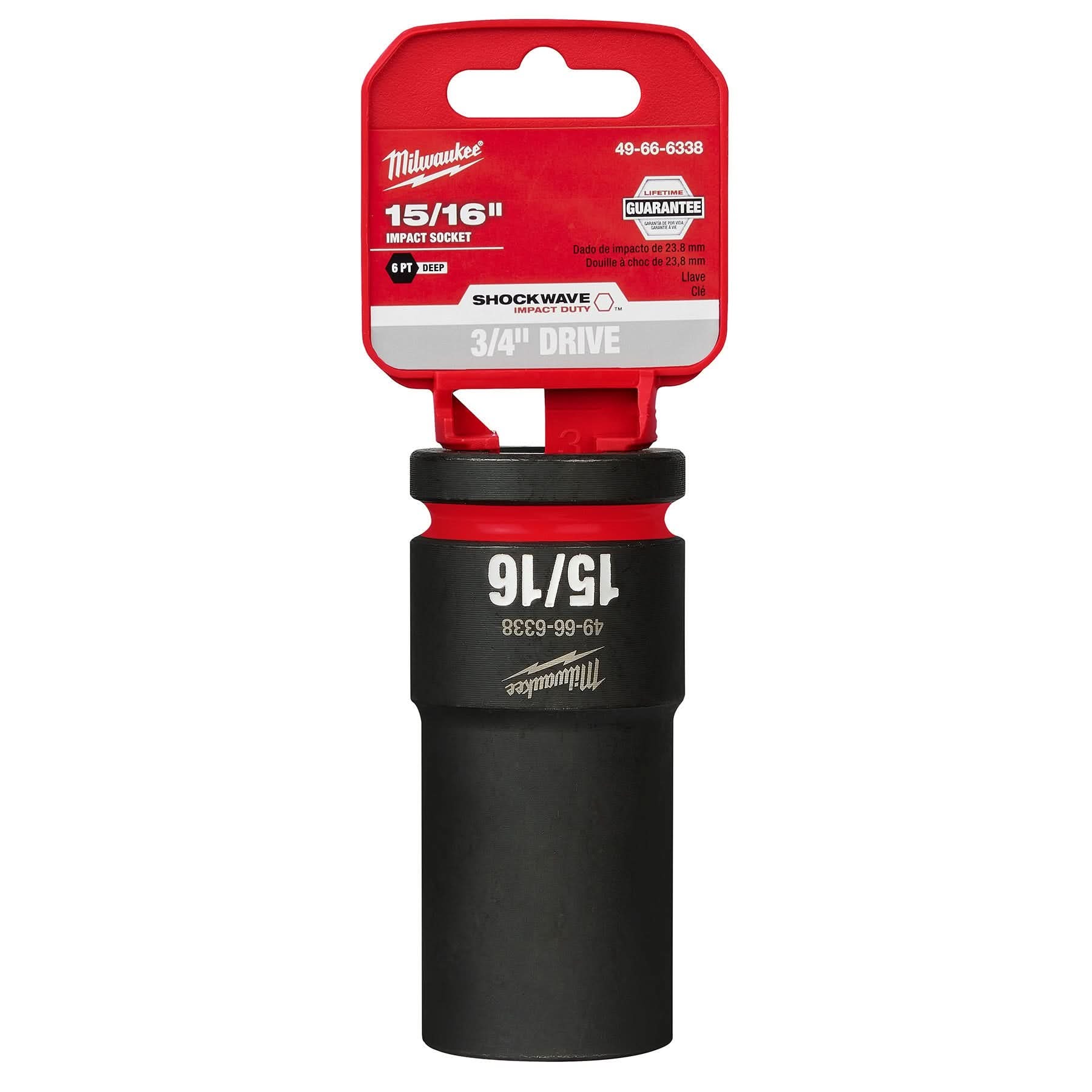 Milwaukee 49-66-6338 SHOCKWAVE Impact Duty 3/4-Inch Drive 15/16-Inch Deep 6 Point Socket
