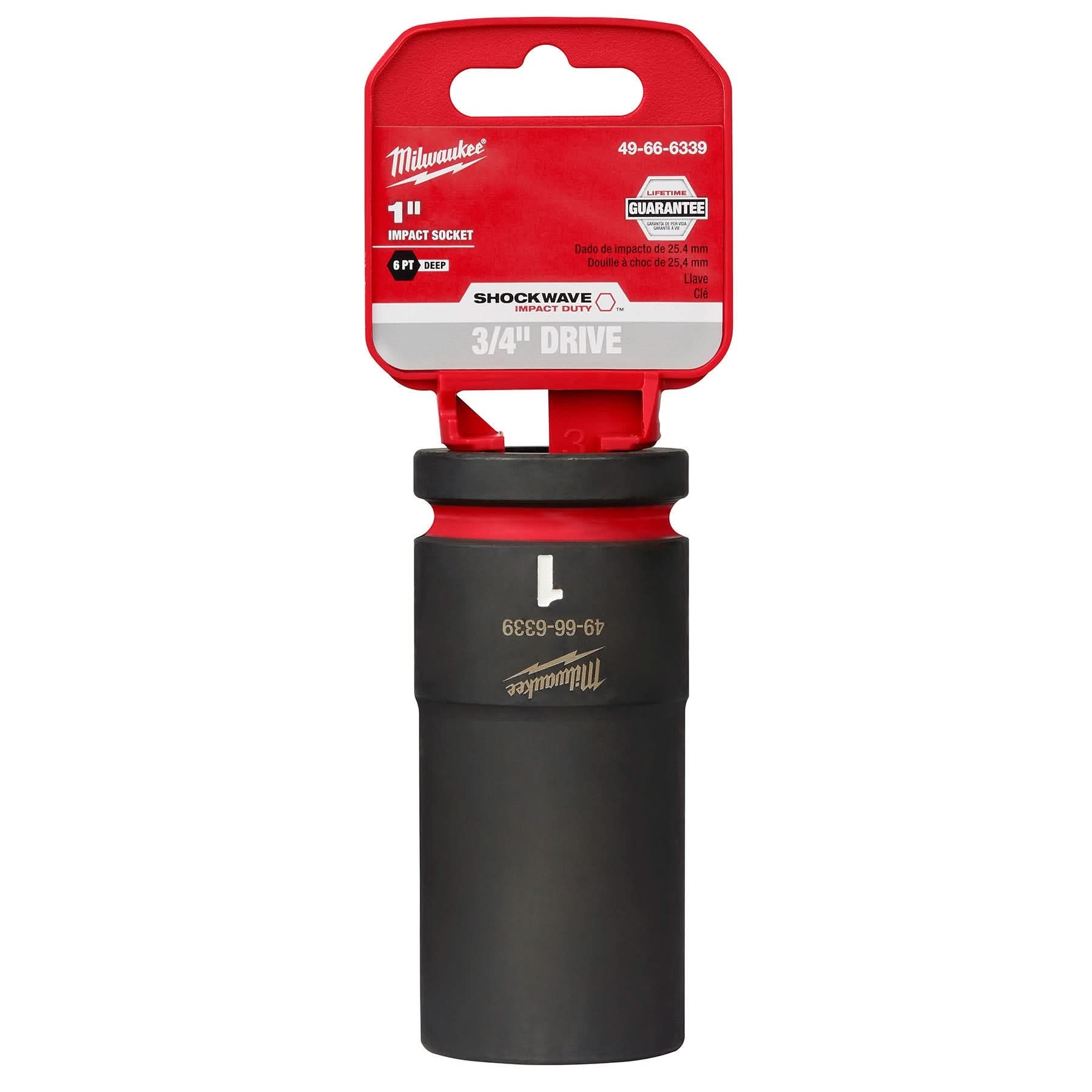 Milwaukee 49-66-6339 SHOCKWAVE Impact Duty 3/4-Inch Drive 1-Inch Deep 6 Point Socket