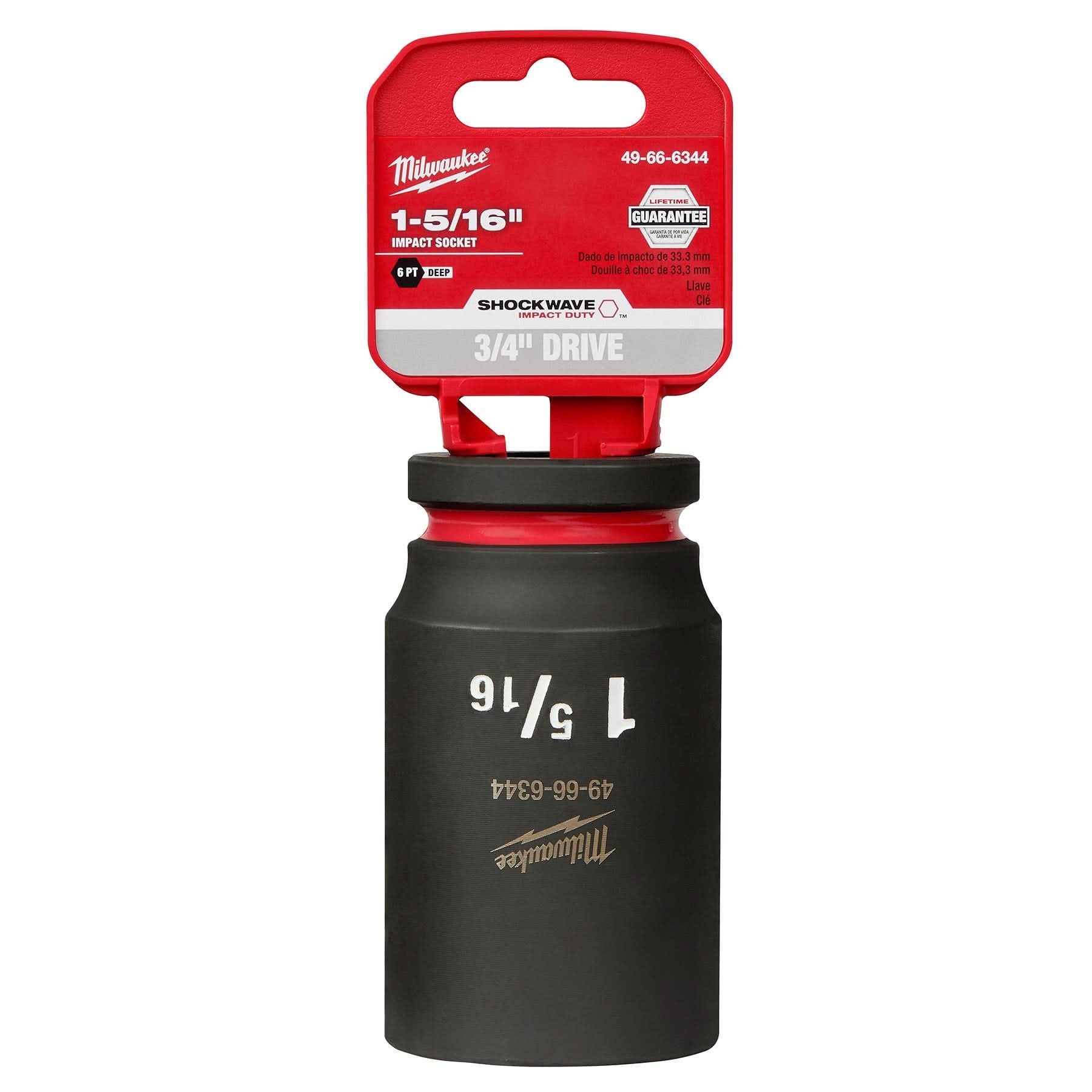 Milwaukee 49-66-6344 SHOCKWAVE Impact Duty 3/4-Inch Drive 1-5/16-Inch Deep 6 Point Socket