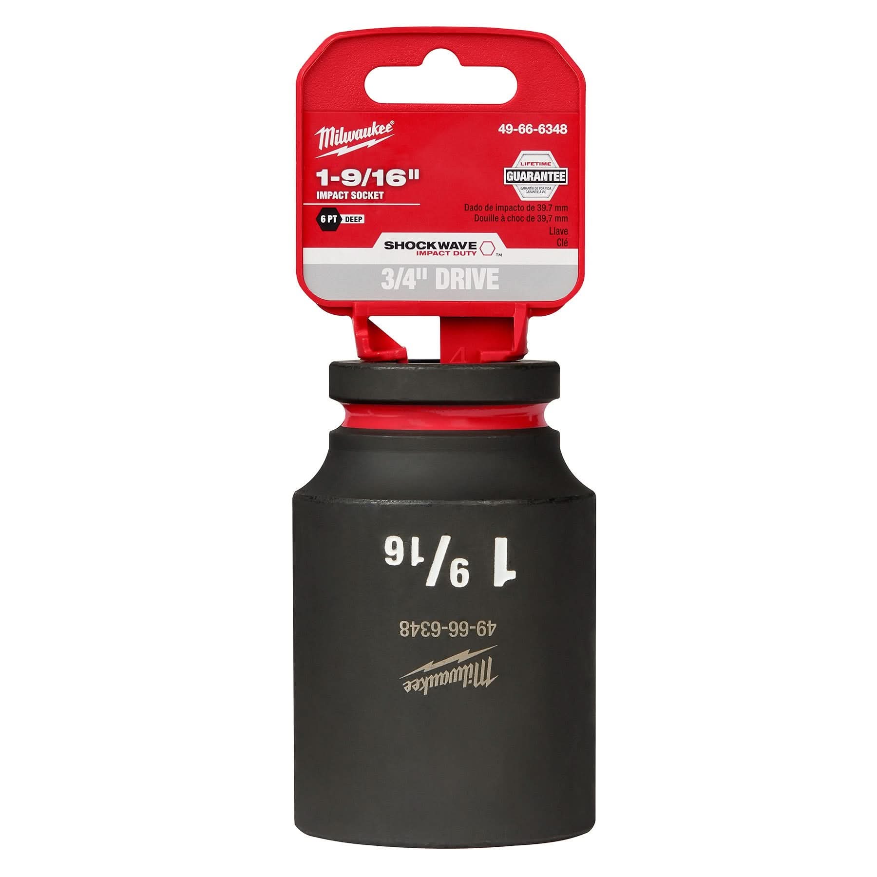 Milwaukee 49-66-6348 SHOCKWAVE Impact Duty 3/4-Inch Drive 1-9/16-Inch Deep 6 Point Socket