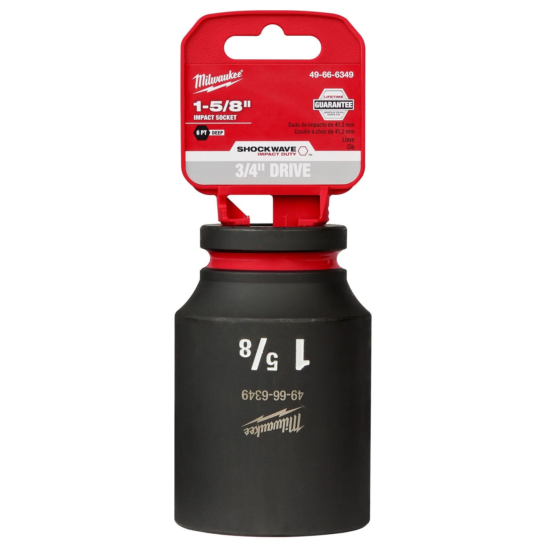 Milwaukee 49-66-6349 SHOCKWAVE Impact Duty 3/4-Inch Drive 1-5/8-Inch Deep 6 Point Socket