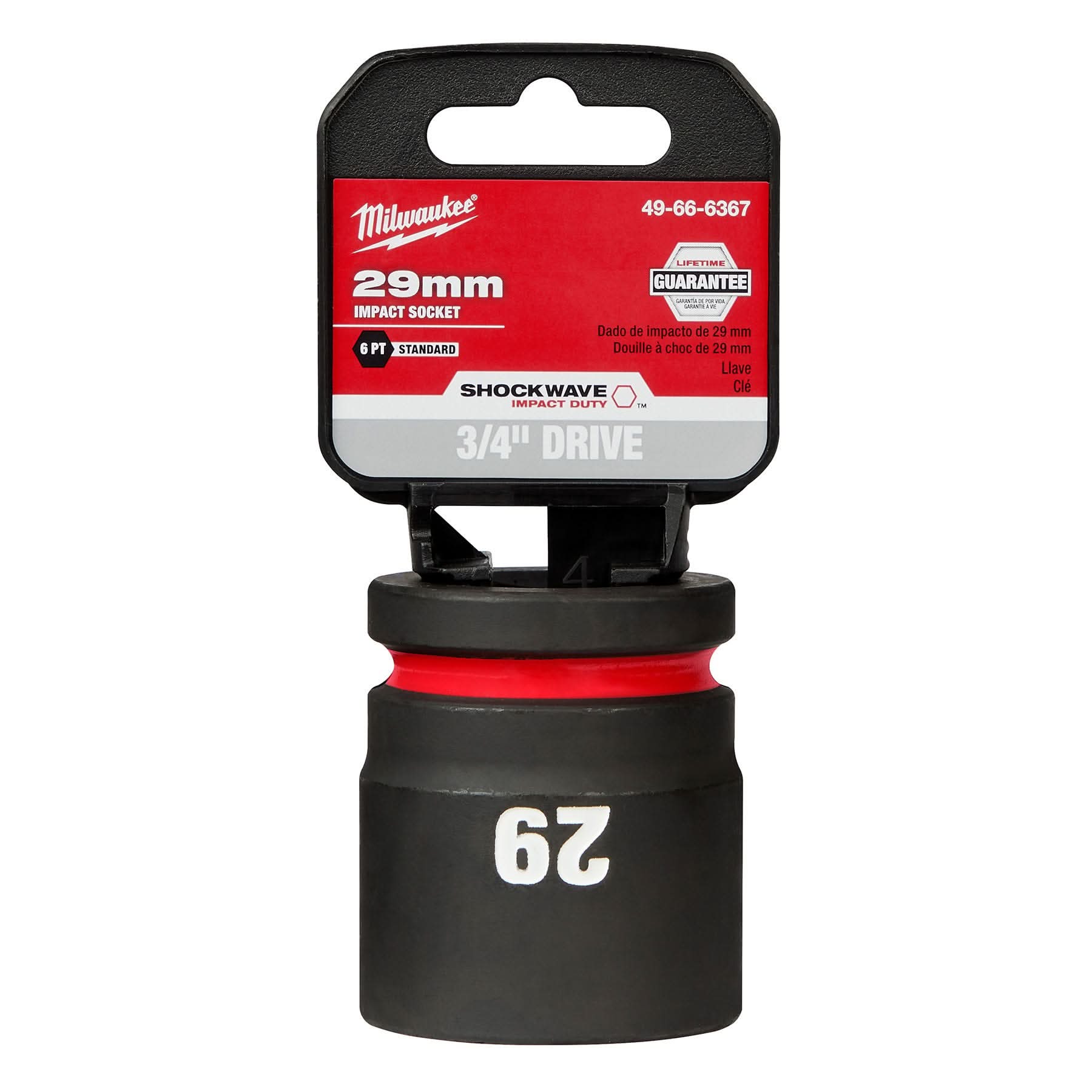 Milwaukee 49-66-6367 SHOCKWAVE Impact Duty 3/4-Inch Drive 29MM Standard 6 Point Socket
