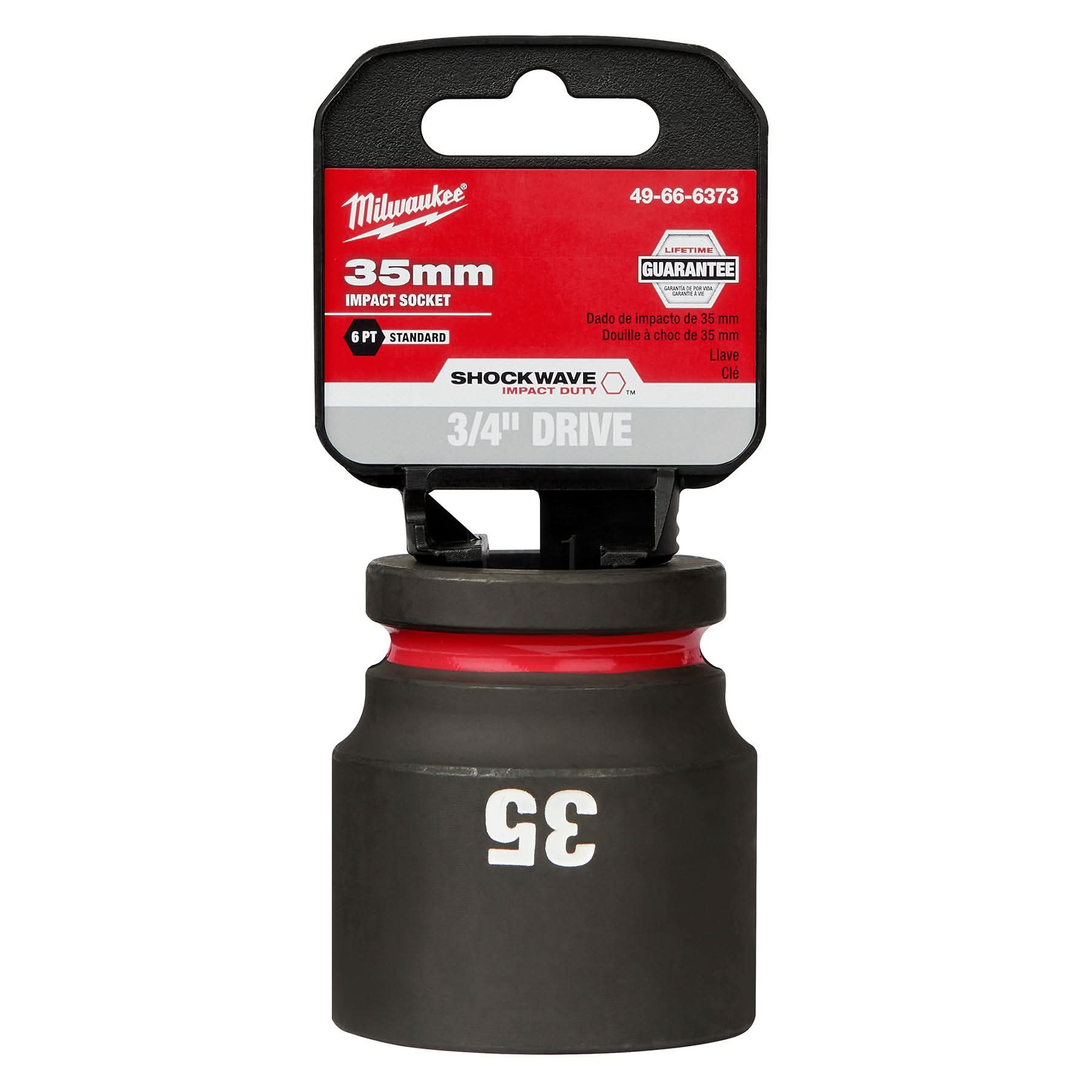 Milwaukee 49-66-6373 SHOCKWAVE Impact Duty 3/4-Inch Drive 35MM Standard 6 Point Socket
