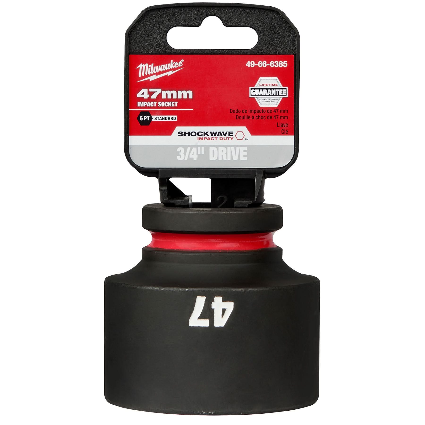Milwaukee 49-66-6385 SHOCKWAVE Impact Duty 3/4-Inch Drive 47MM Standard 6 Point Socket