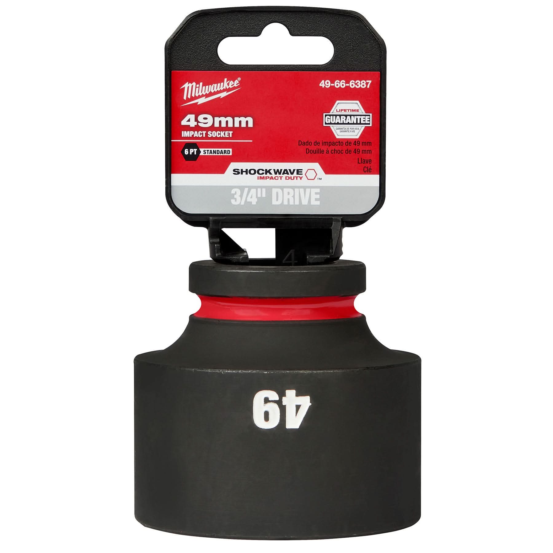 Milwaukee 49-66-6387 SHOCKWAVE Impact Duty 3/4-Inch Drive 49MM Standard 6 Point Socket