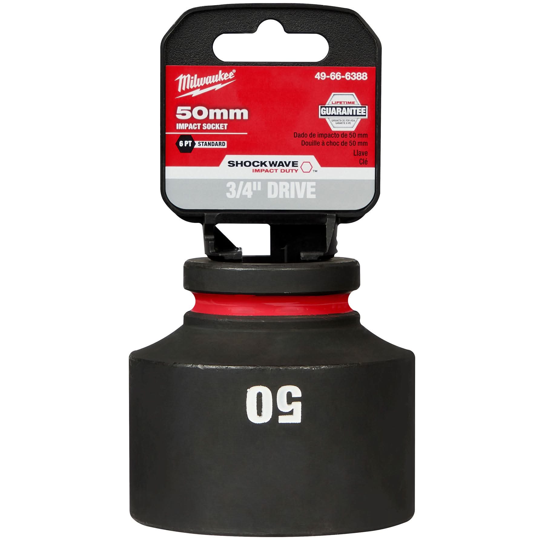 Milwaukee 49-66-6388 SHOCKWAVE Impact Duty 3/4-Inch Drive 50MM Standard 6 Point Socket