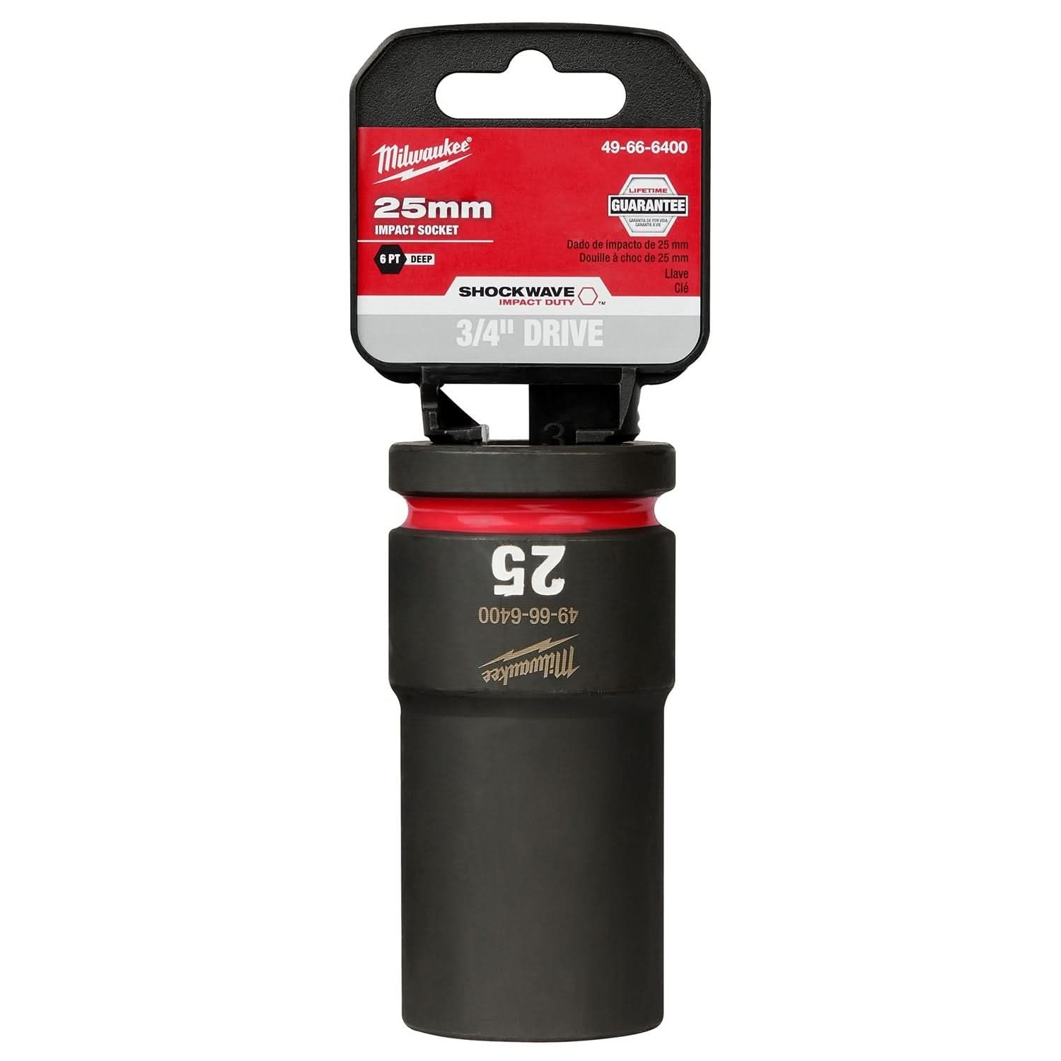 Milwaukee 49-66-6400 SHOCKWAVE Impact Duty 3/4-Inch Drive 25MM Deep 6 Point Socket
