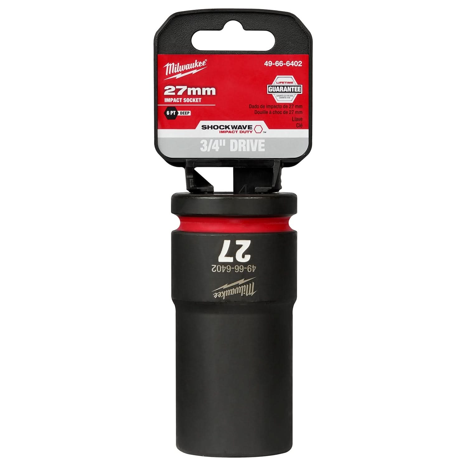 Milwaukee 49-66-6402 SHOCKWAVE Impact Duty 3/4-Inch Drive 27MM Deep 6 Point Socket