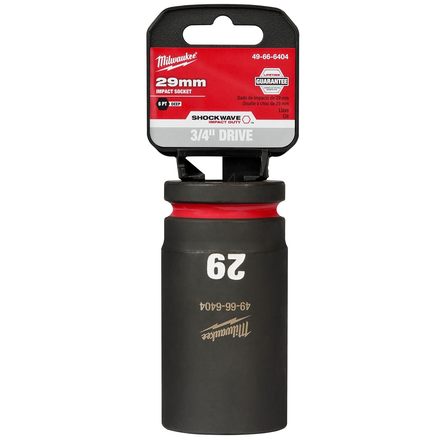 Milwaukee 49-66-6404 SHOCKWAVE Impact Duty 3/4-Inch Drive 29MM Deep 6 Point Socket