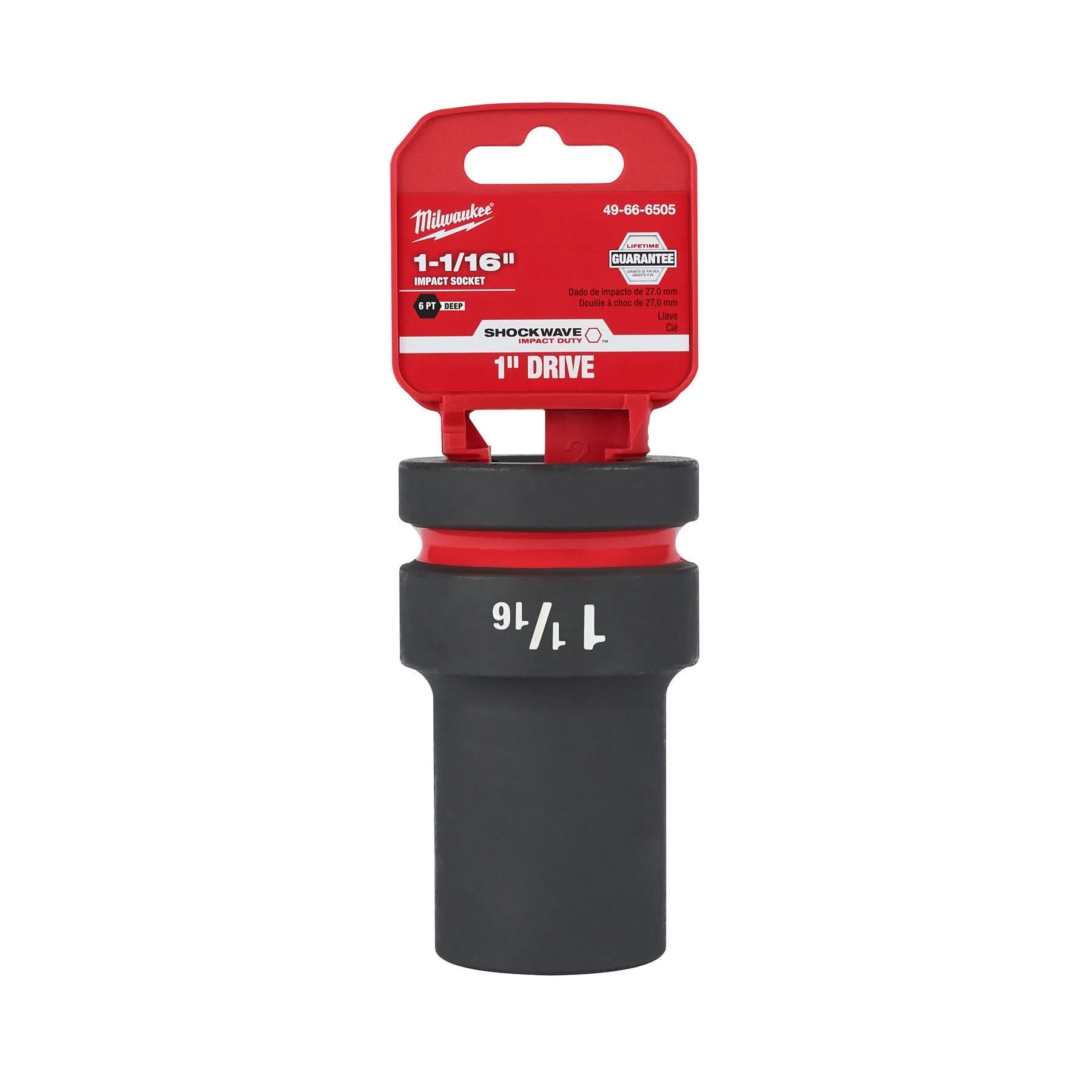 Milwaukee 49-66-6505 SHOCKWAVE Impact Duty 1-Inch Drive 1-1/16-Inch Deep 6 Point Socket