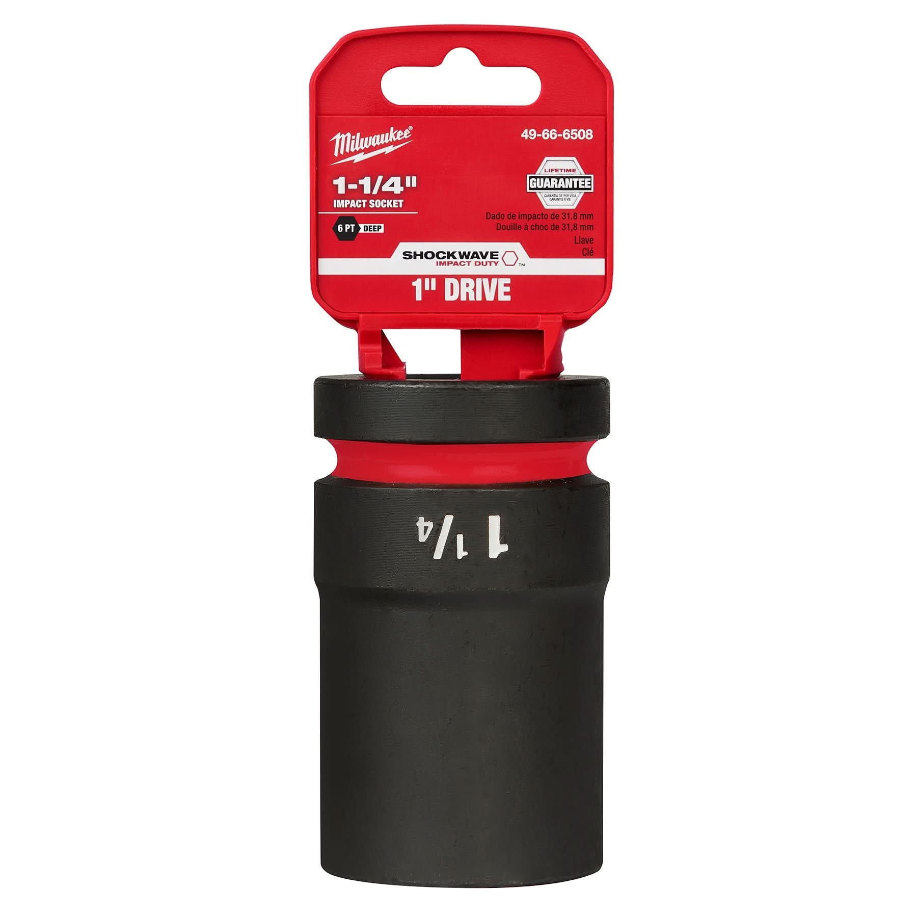 Milwaukee 49-66-6508 SHOCKWAVE Impact Duty 1-Inch Drive 1-1/4-Inch Deep 6 Point Socket