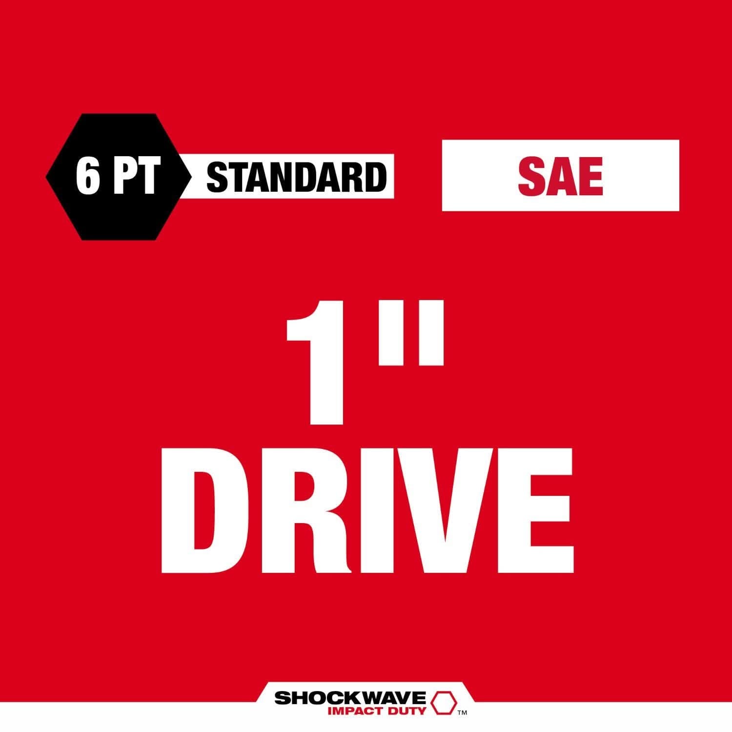 Milwaukee 49-66-6551 SHOCKWAVE Impact Duty 1" Drive 1-3/16" Standard 6 Point Socket