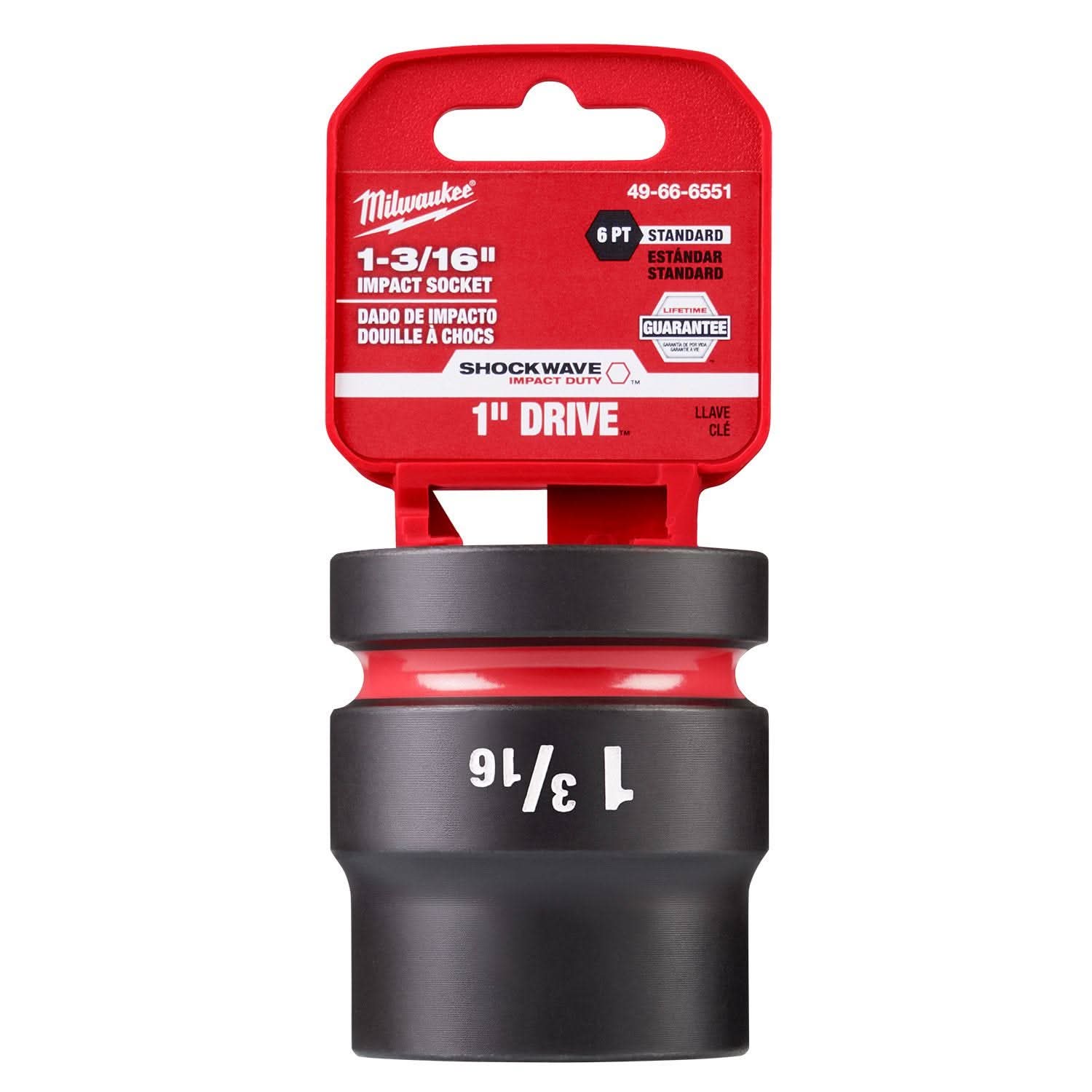Milwaukee 49-66-6551 SHOCKWAVE Impact Duty 1" Drive 1-3/16" Standard 6 Point Socket