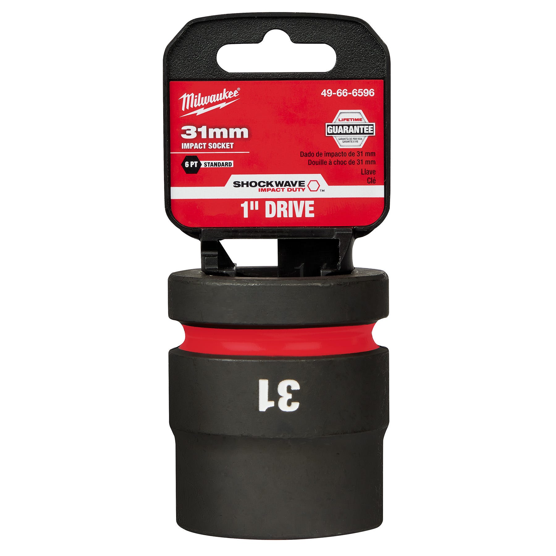 Milwaukee 49-66-6596 SHOCKWAVE Impact Duty 1-Inch Drive 31MM Standard 6 Point Socket