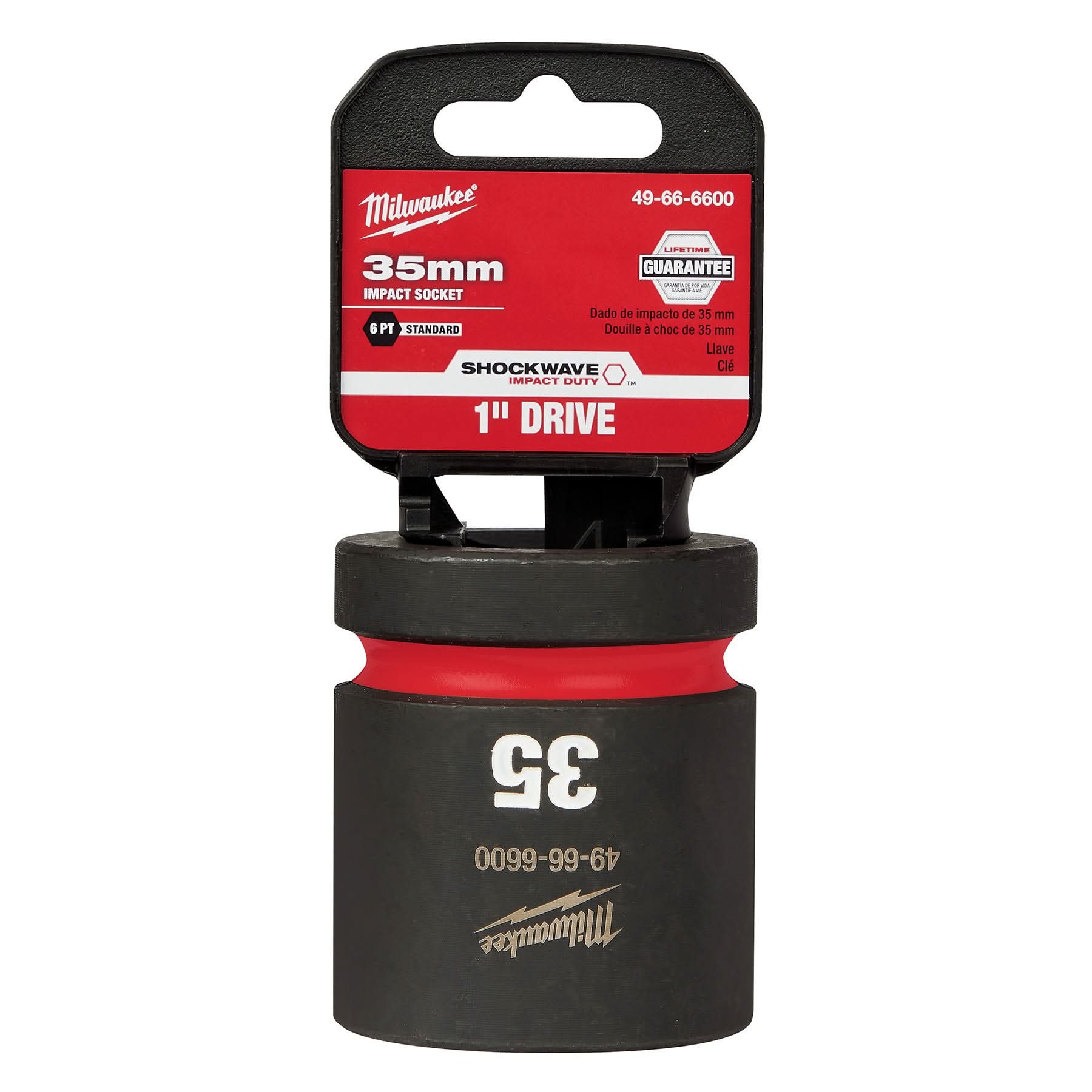 Milwaukee 49-66-6600 SHOCKWAVE Impact Duty 1-Inch Drive 35MM Standard 6 Point Socket