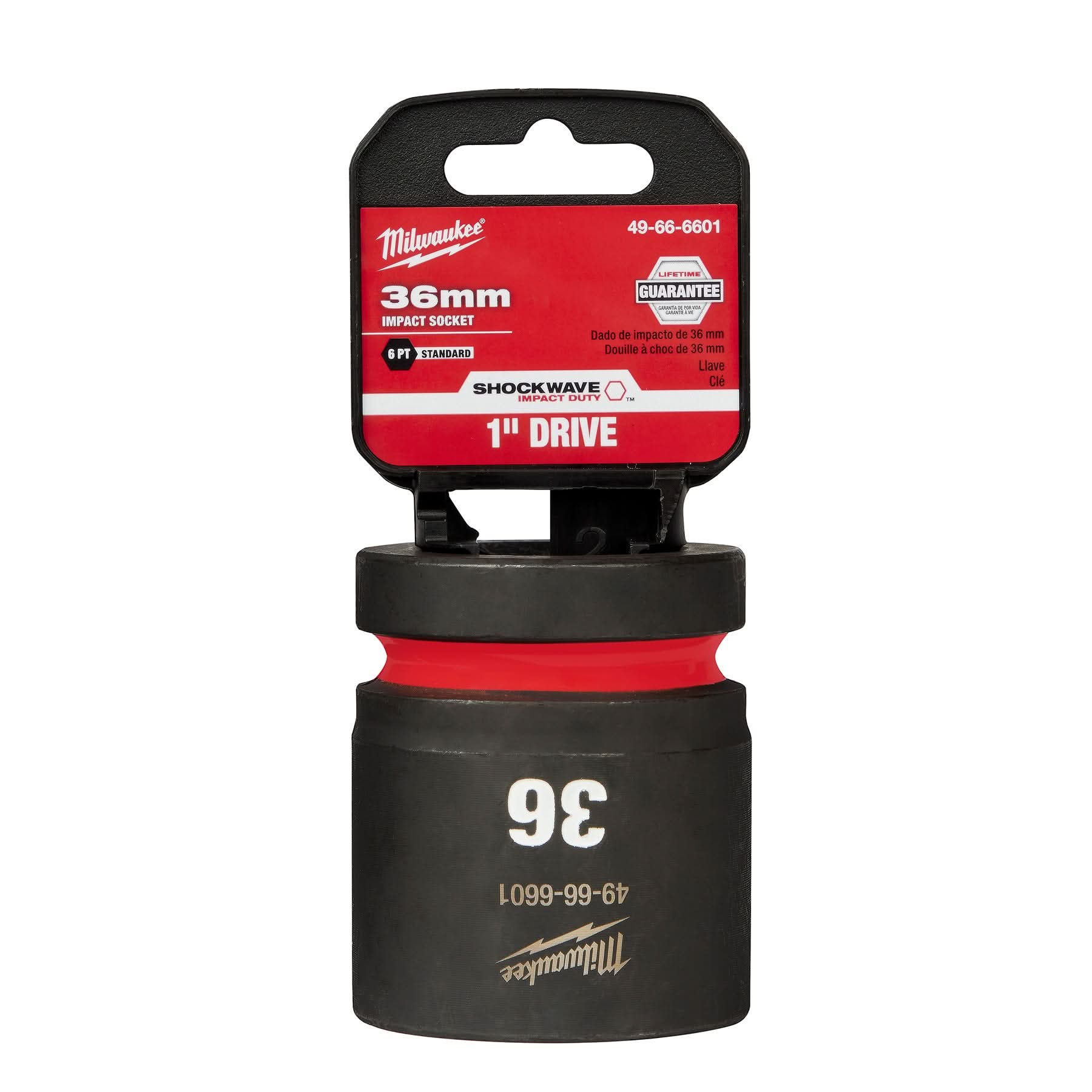 Milwaukee 49-66-6601 SHOCKWAVE Impact Duty 1-Inch Drive 36MM Standard 6 Point Socket