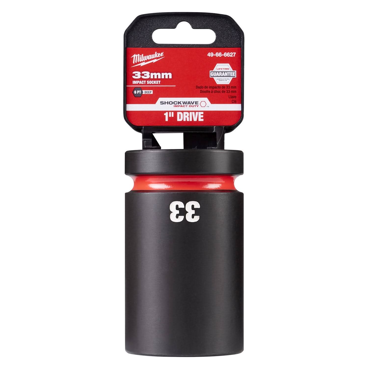 Milwaukee 49-66-6627 SHOCKWAVE Impact Duty 1" Drive 33mm Deep 6 Point Socket