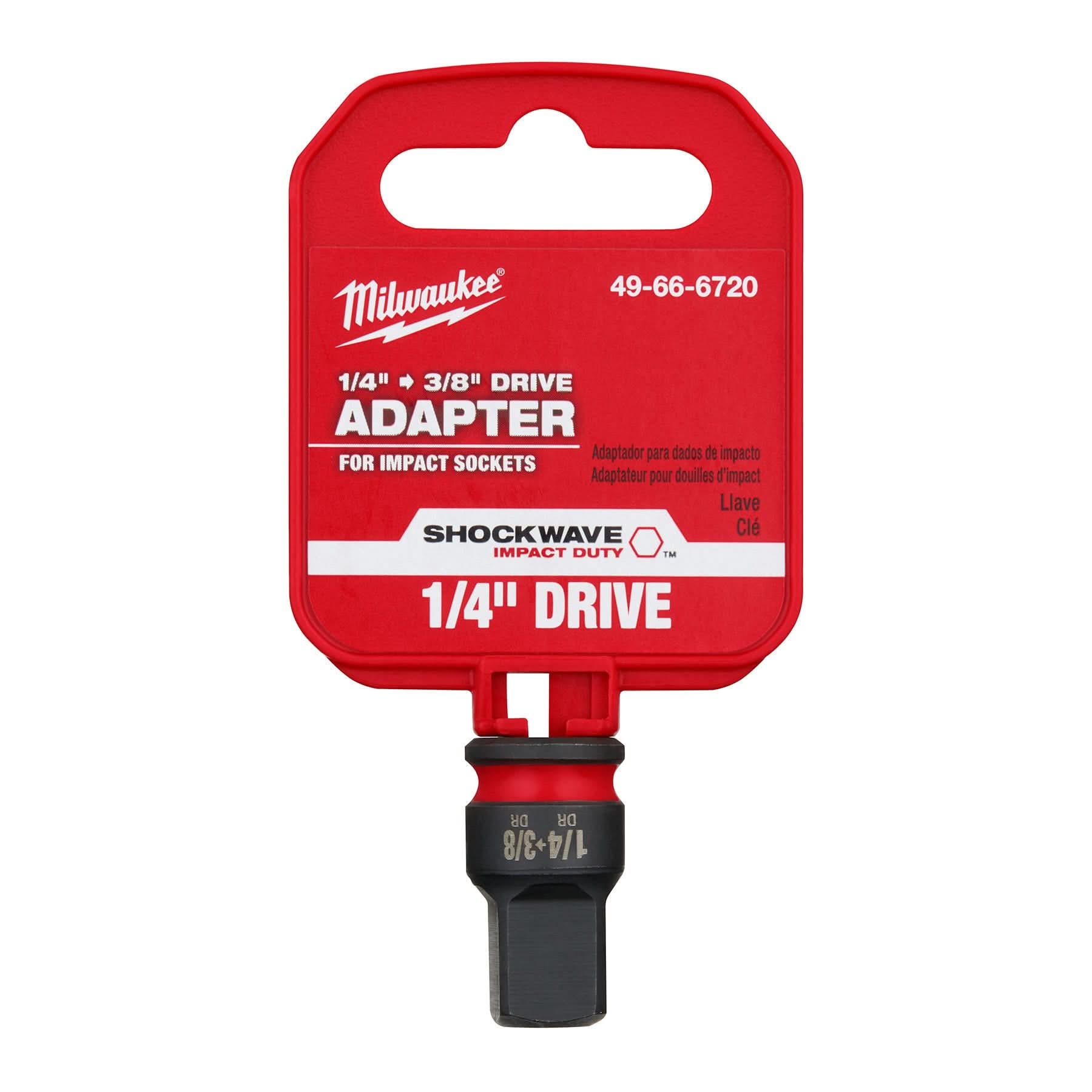 Milwaukee 49-66-6720 SHOCKWAVE Impact Duty 1/4-Inch Drive to 3/8-Inch Drive Adapter